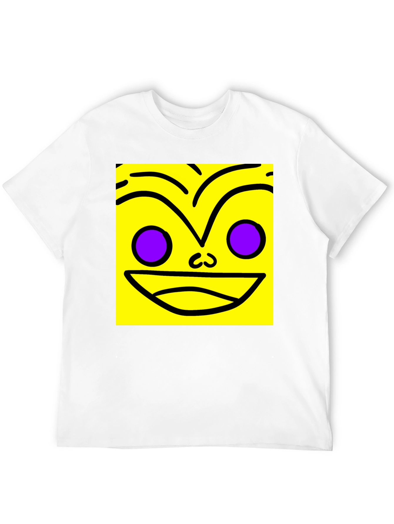 Funky Face Graphic Tee - Black Cotton Blend Shirt