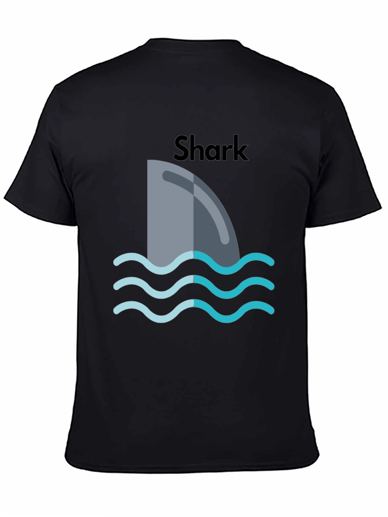 Shark Fin Graphic Black T-Shirt