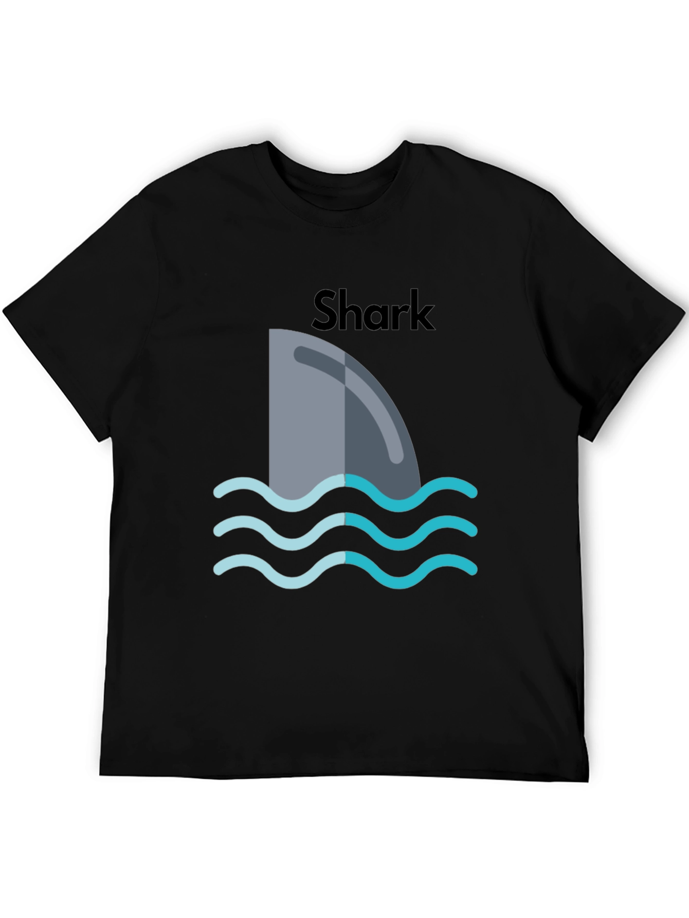 Shark Fin Graphic Black T-Shirt