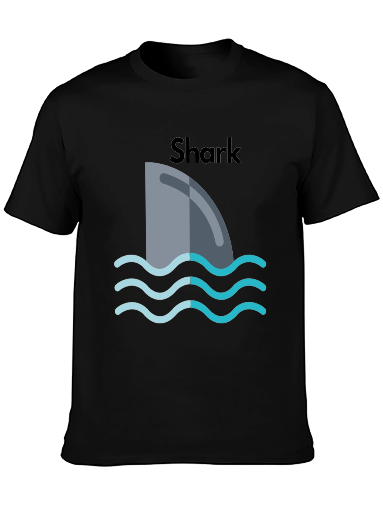 Shark Fin Graphic Black T-Shirt