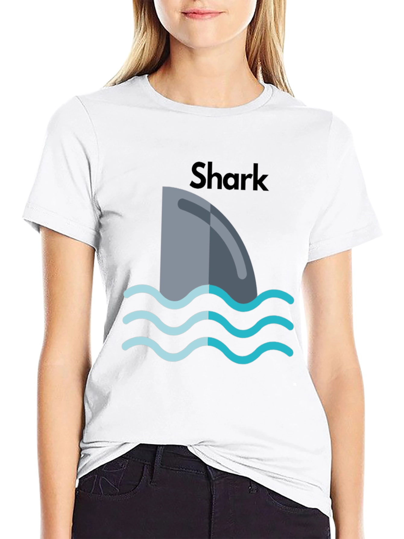 Shark Fin Graphic Black T-Shirt