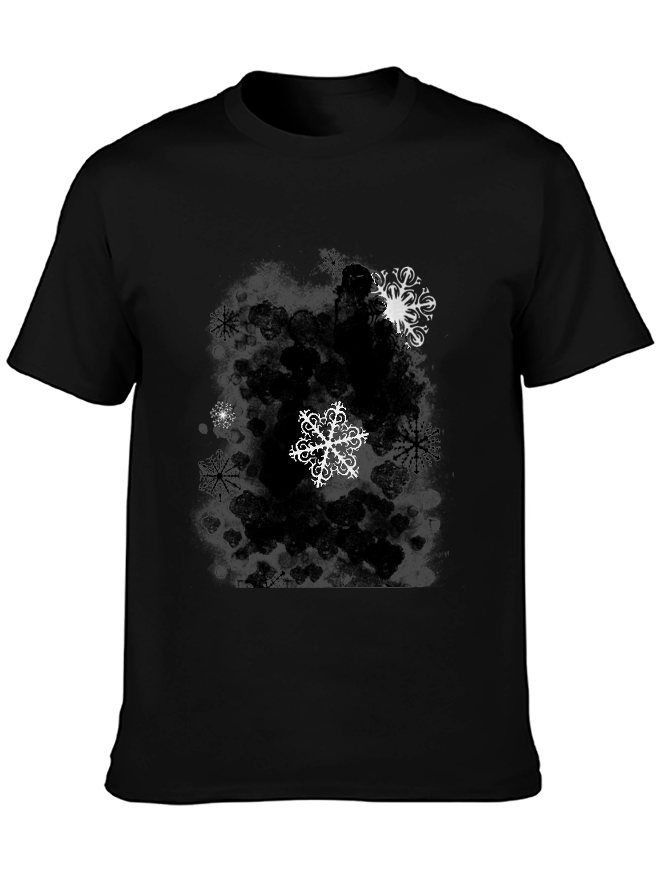 Snowflake Graphic Black T-Shirt