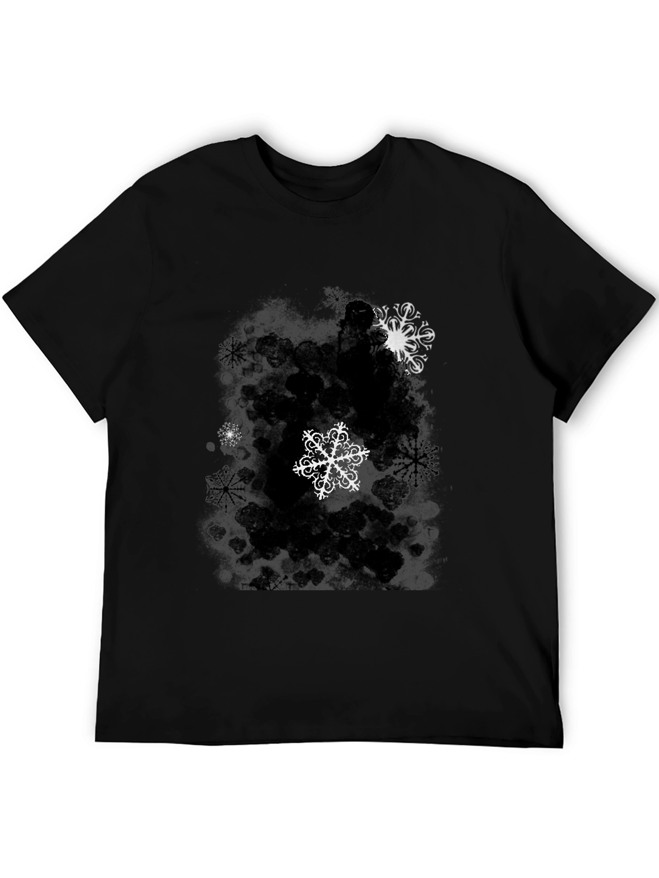 Snowflake Graphic Black T-Shirt