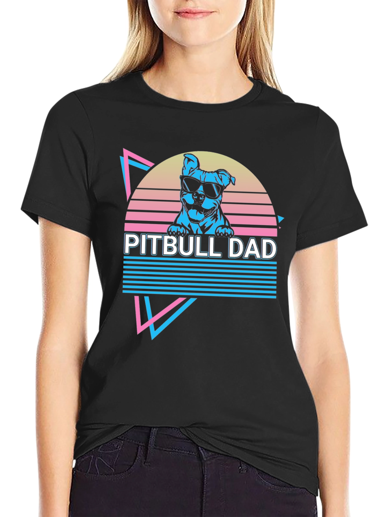 Pitbull Dad T-Shirt - Retro Style