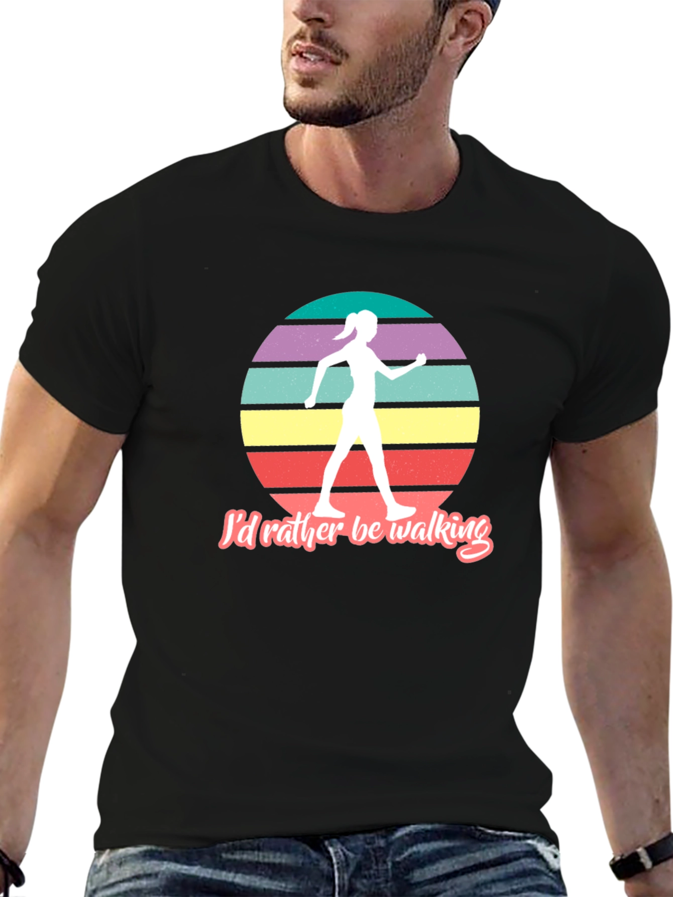 Id Rather Be Walking Retro Graphic Tee