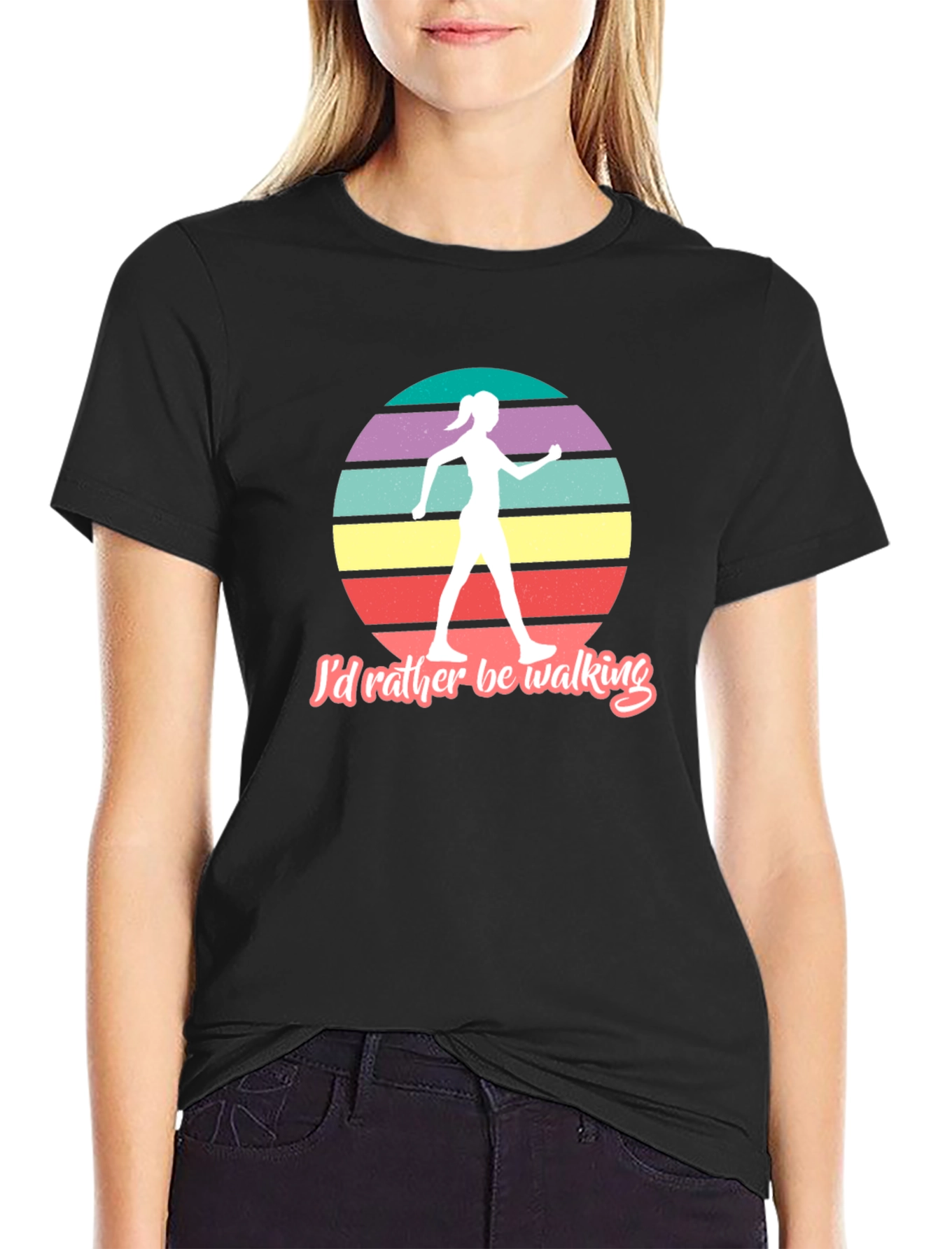 Id Rather Be Walking Retro Graphic Tee