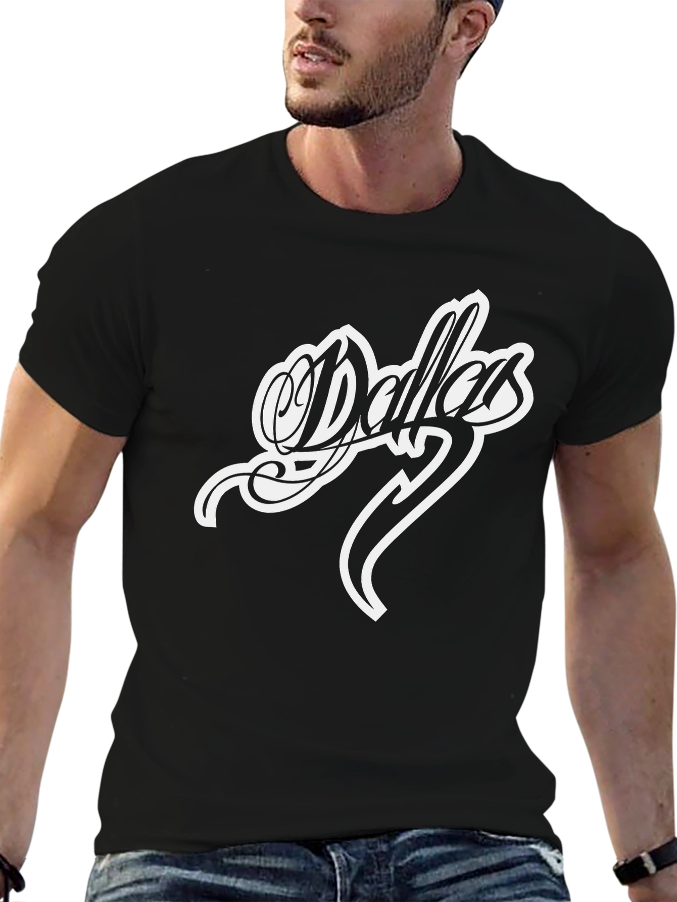 Dallas Graphic T-Shirt - Black Cotton Tee