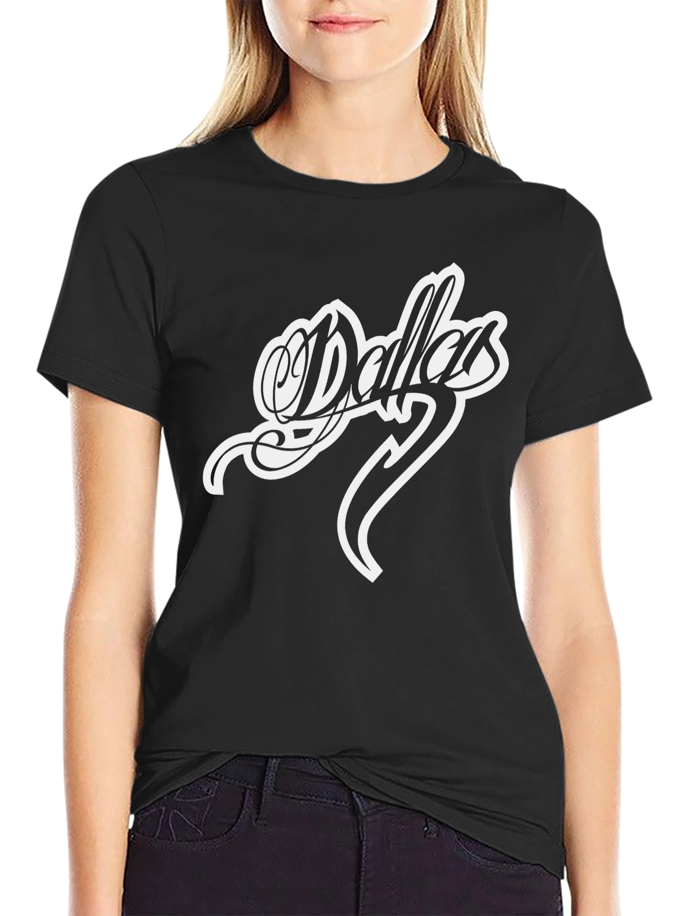 Dallas Graphic T-Shirt - Black Cotton Tee