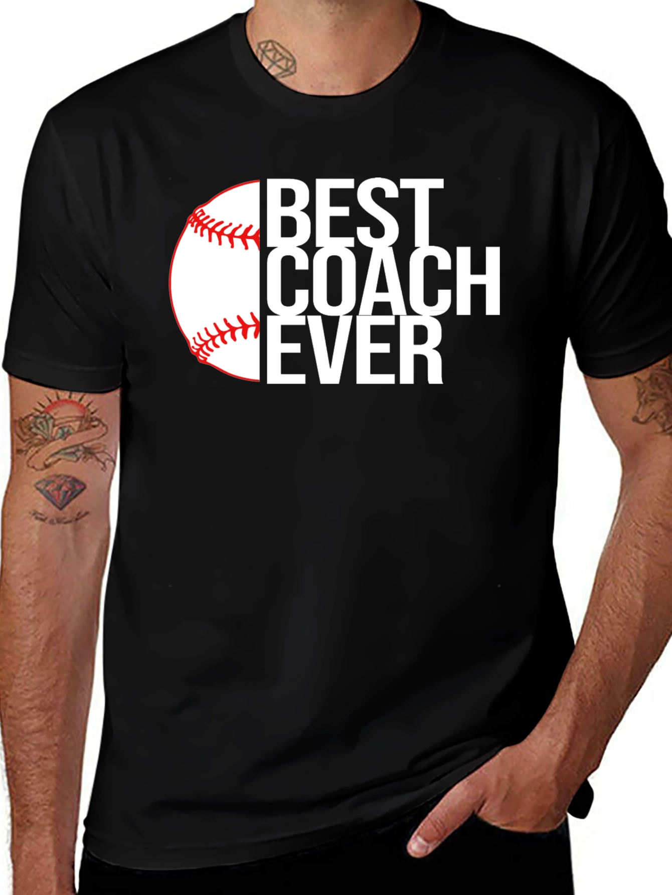 Best Coach Ever Baseball T-Shirt - Black