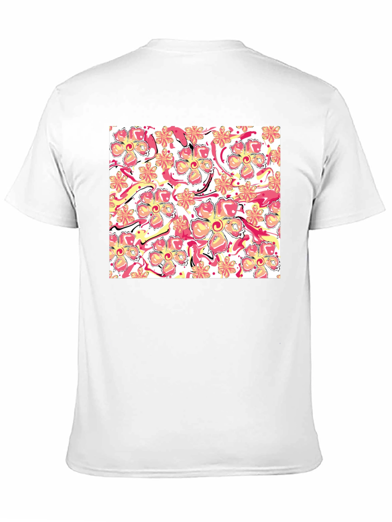 Floral Print Black T-Shirt - Stylish Casual Wear