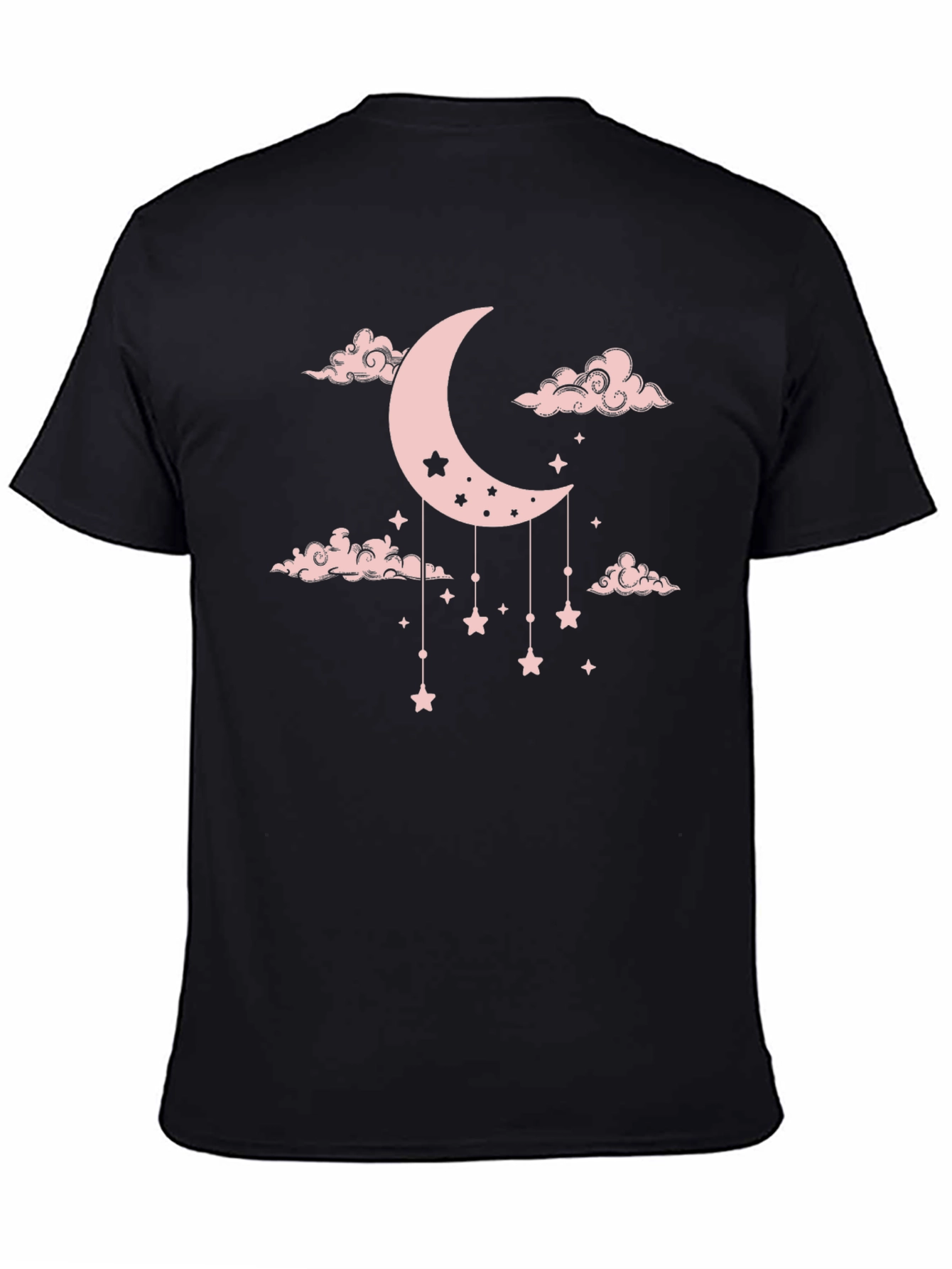 Dreamy Moon & Stars Graphic Tee - Black
