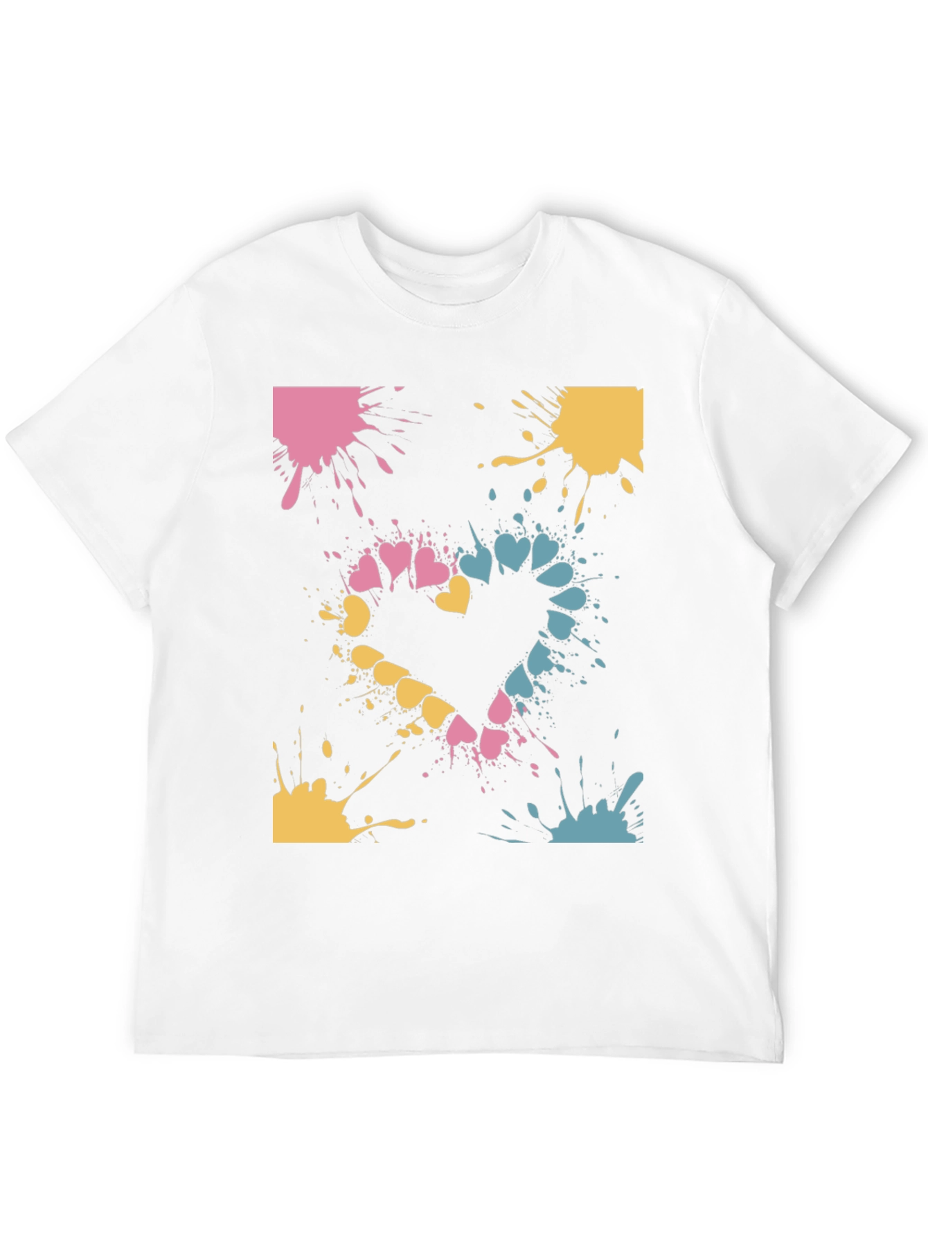 Heart Splash Graphic Tee - Casual Black T-Shirt