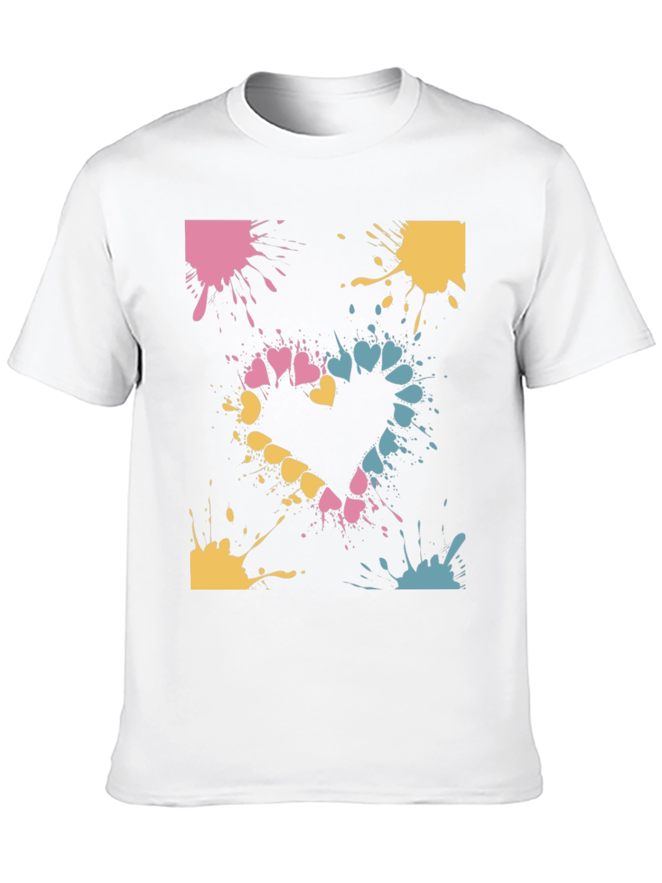 Heart Splash Graphic Tee - Casual Black T-Shirt