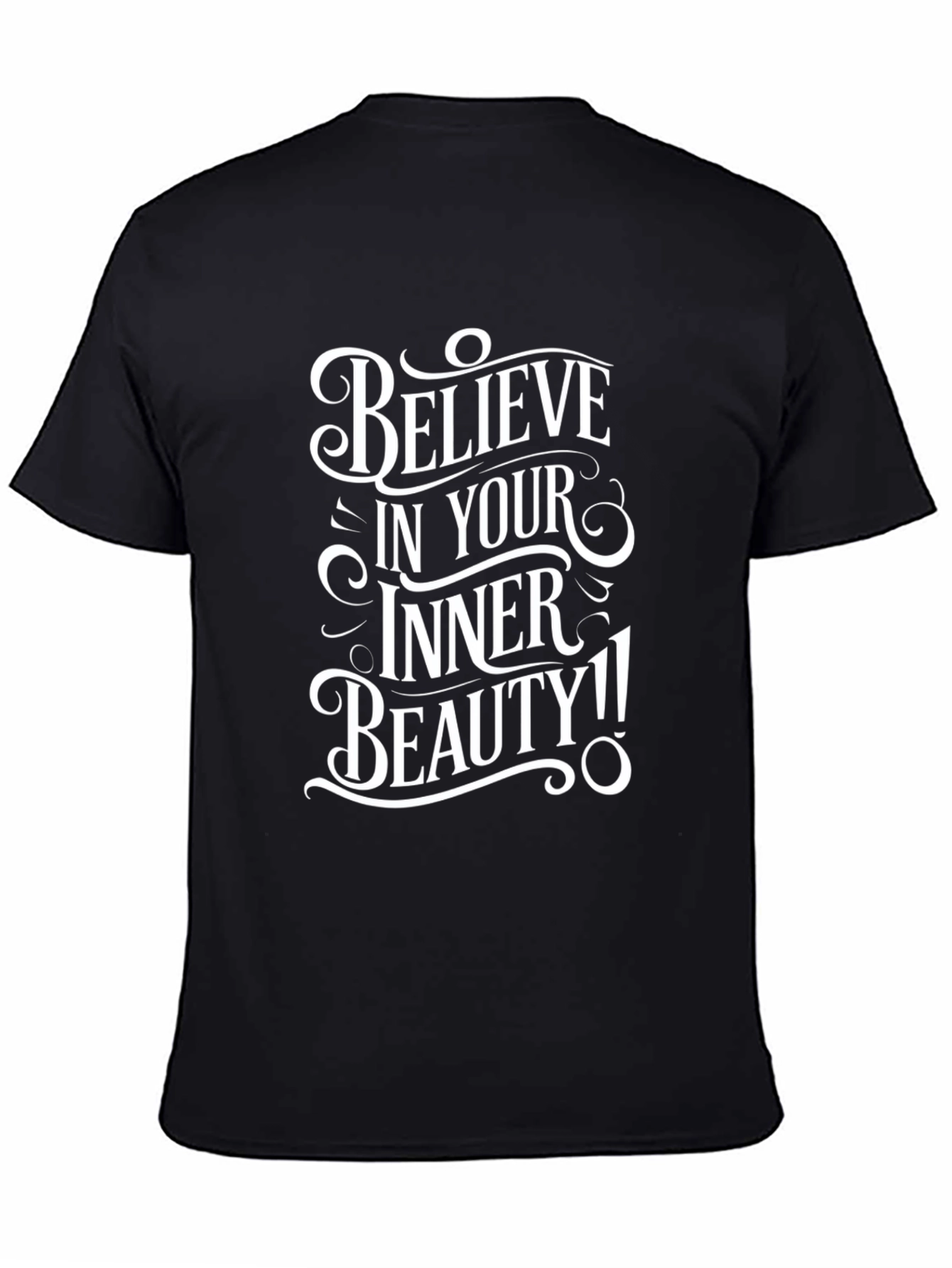 Believe In Your Inner Beauty Black Graphic T-Shirt