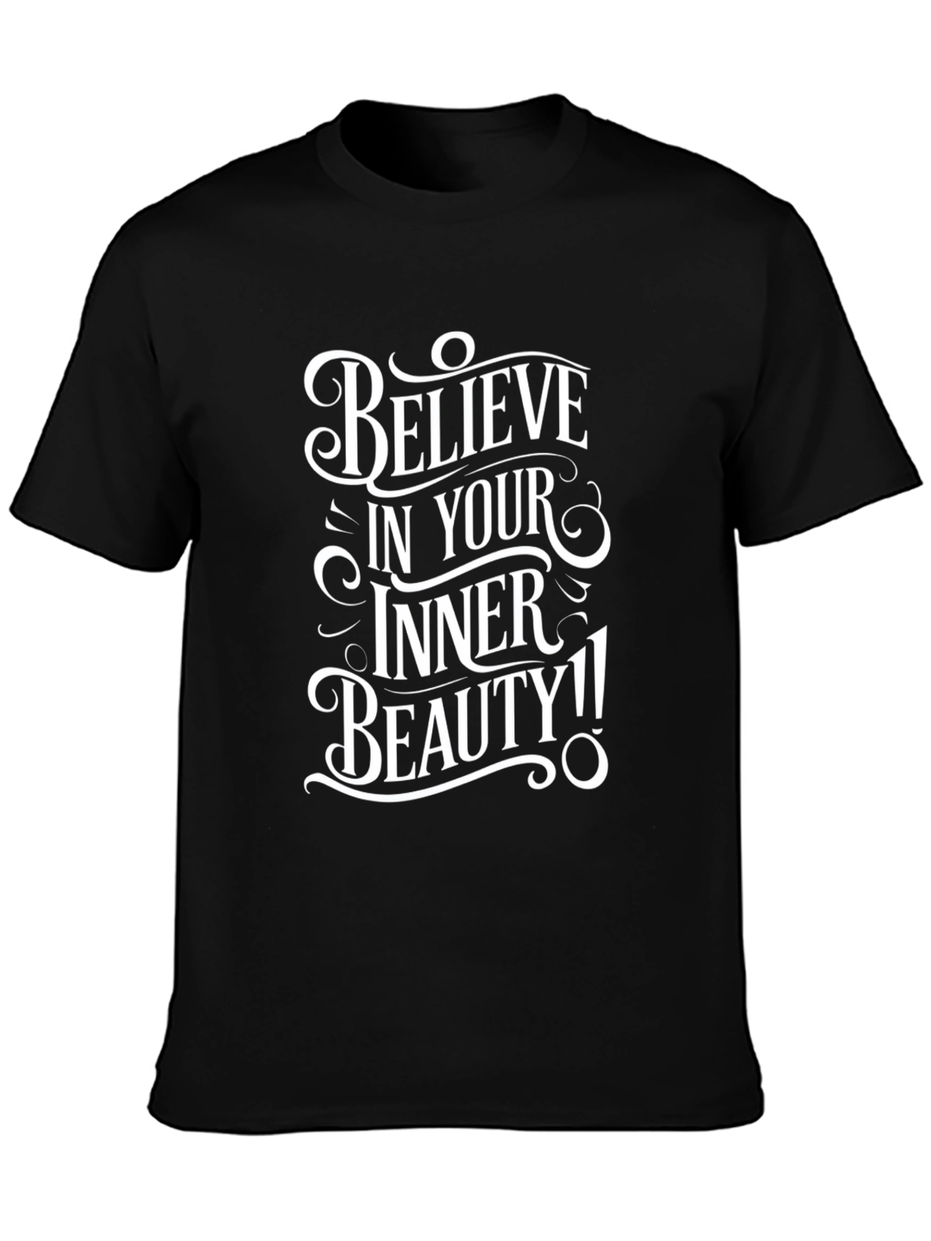 Believe In Your Inner Beauty Black Graphic T-Shirt