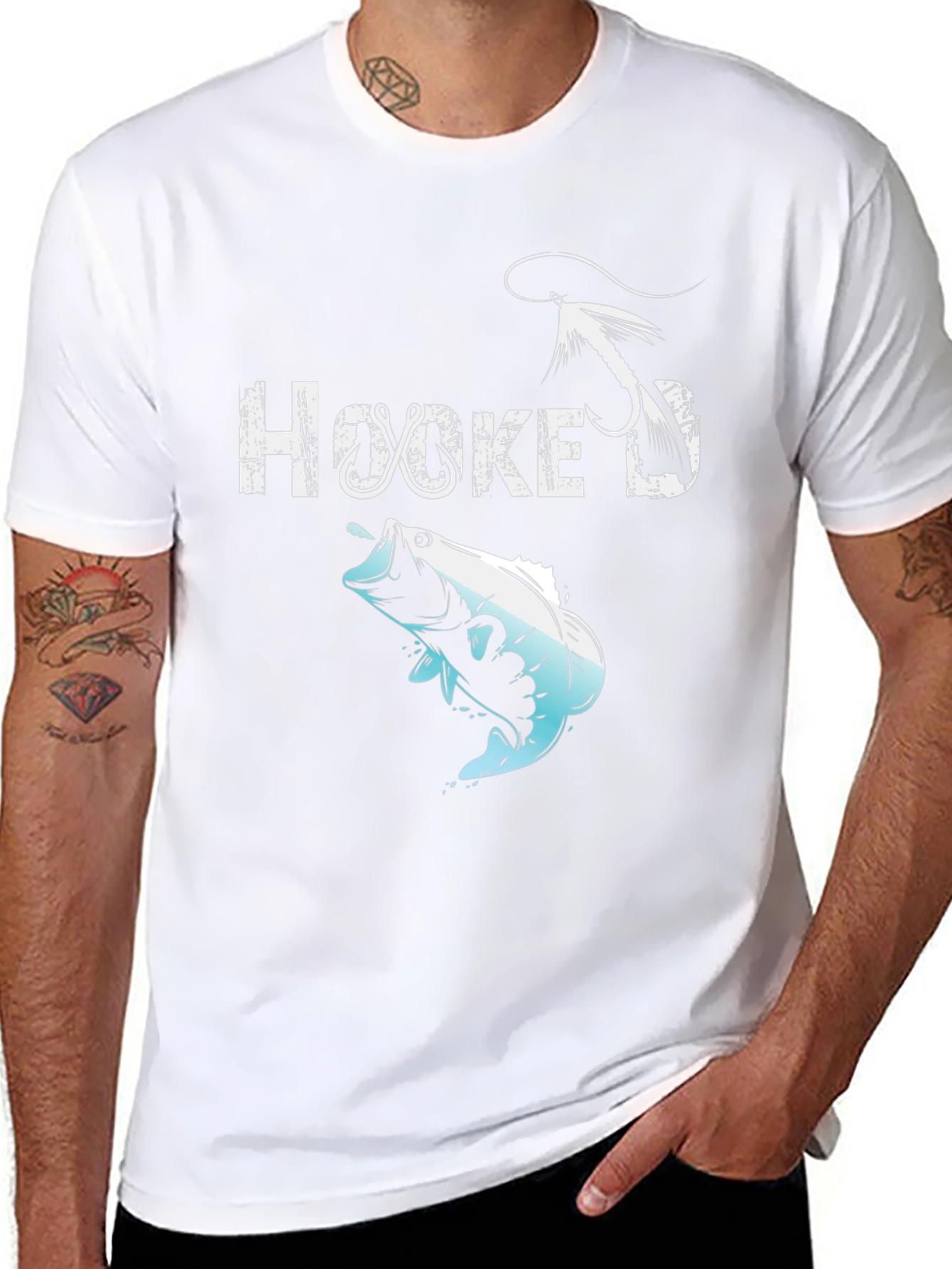 Hooked Fishing T-Shirt - Mens Graphic Tee
