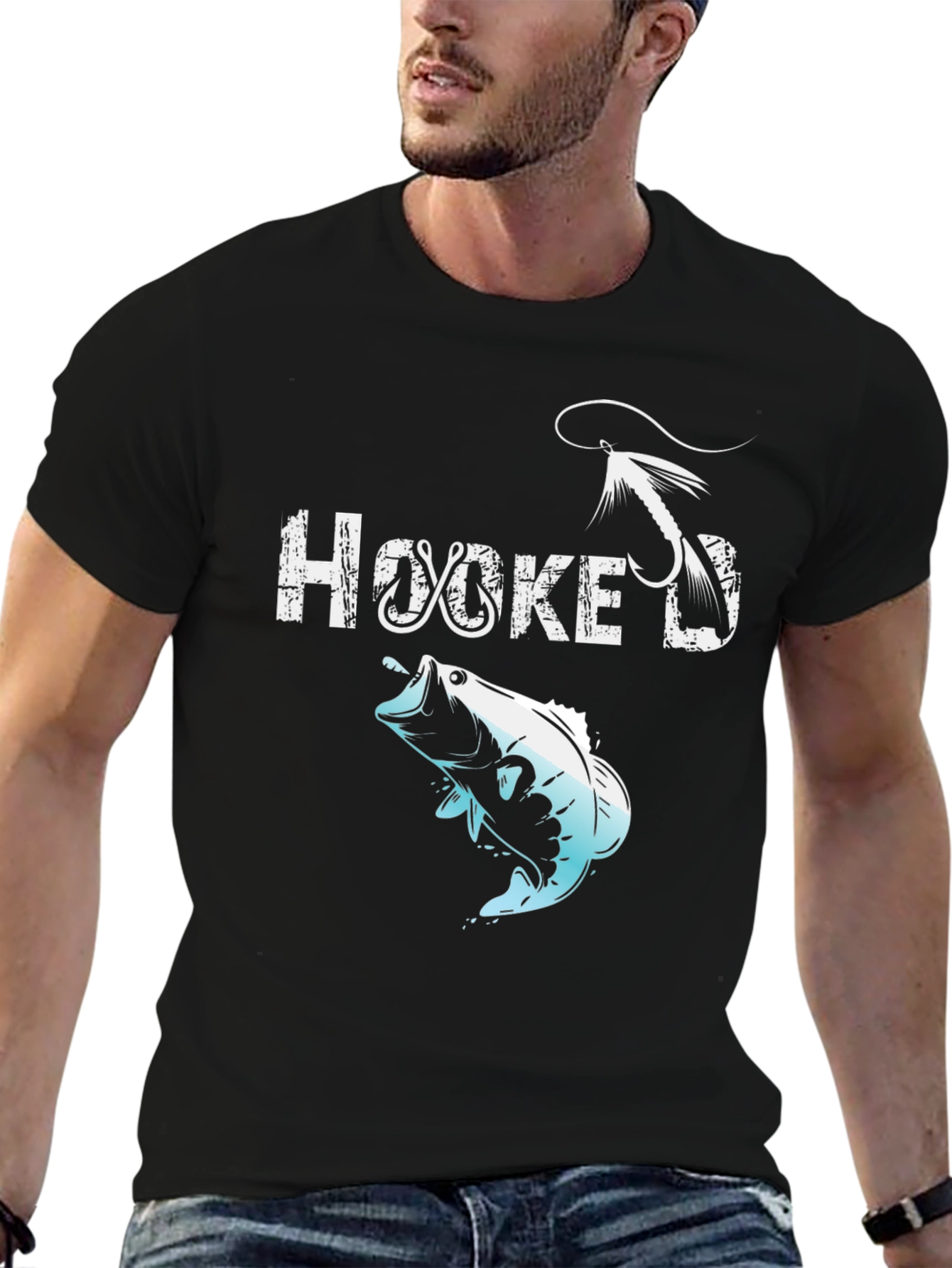 Hooked Fishing T-Shirt - Mens Graphic Tee