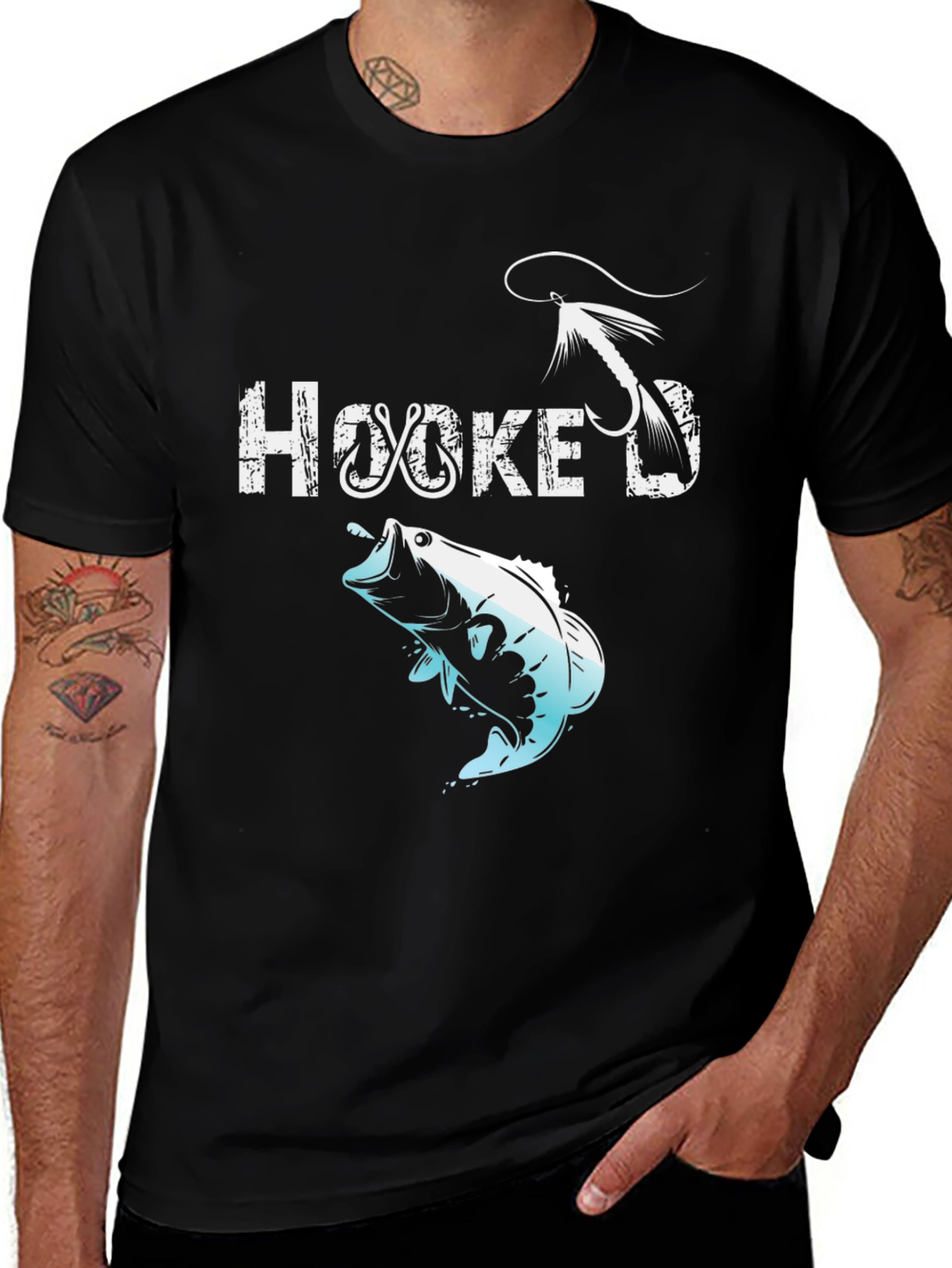 Hooked Fishing T-Shirt - Mens Graphic Tee