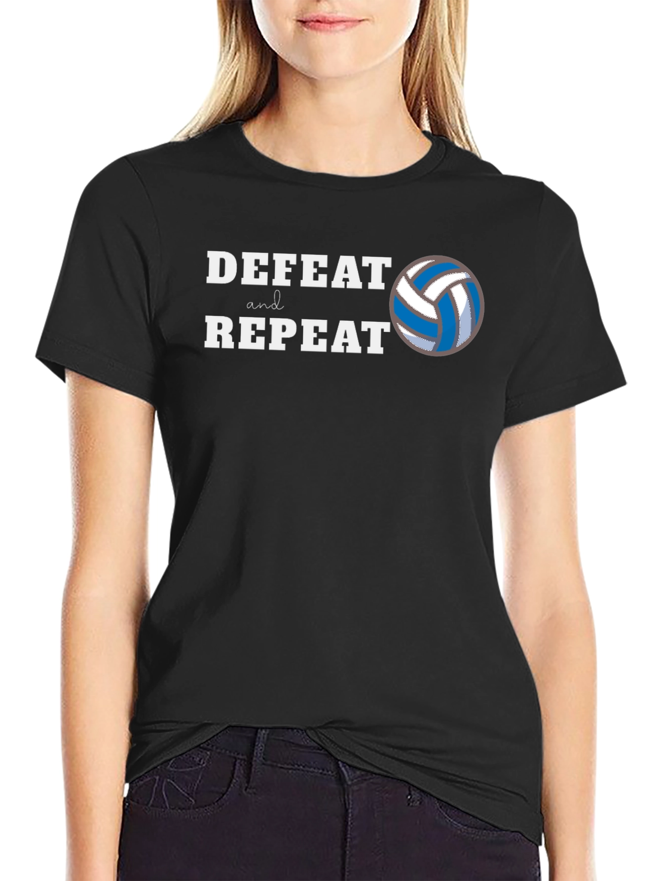 Defeat and Repeat Volleyball T-Shirt