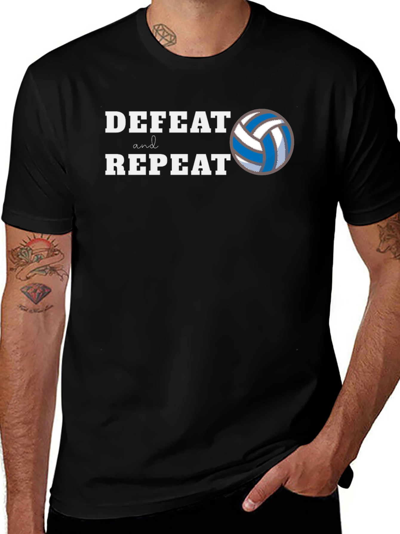 Defeat and Repeat Volleyball T-Shirt
