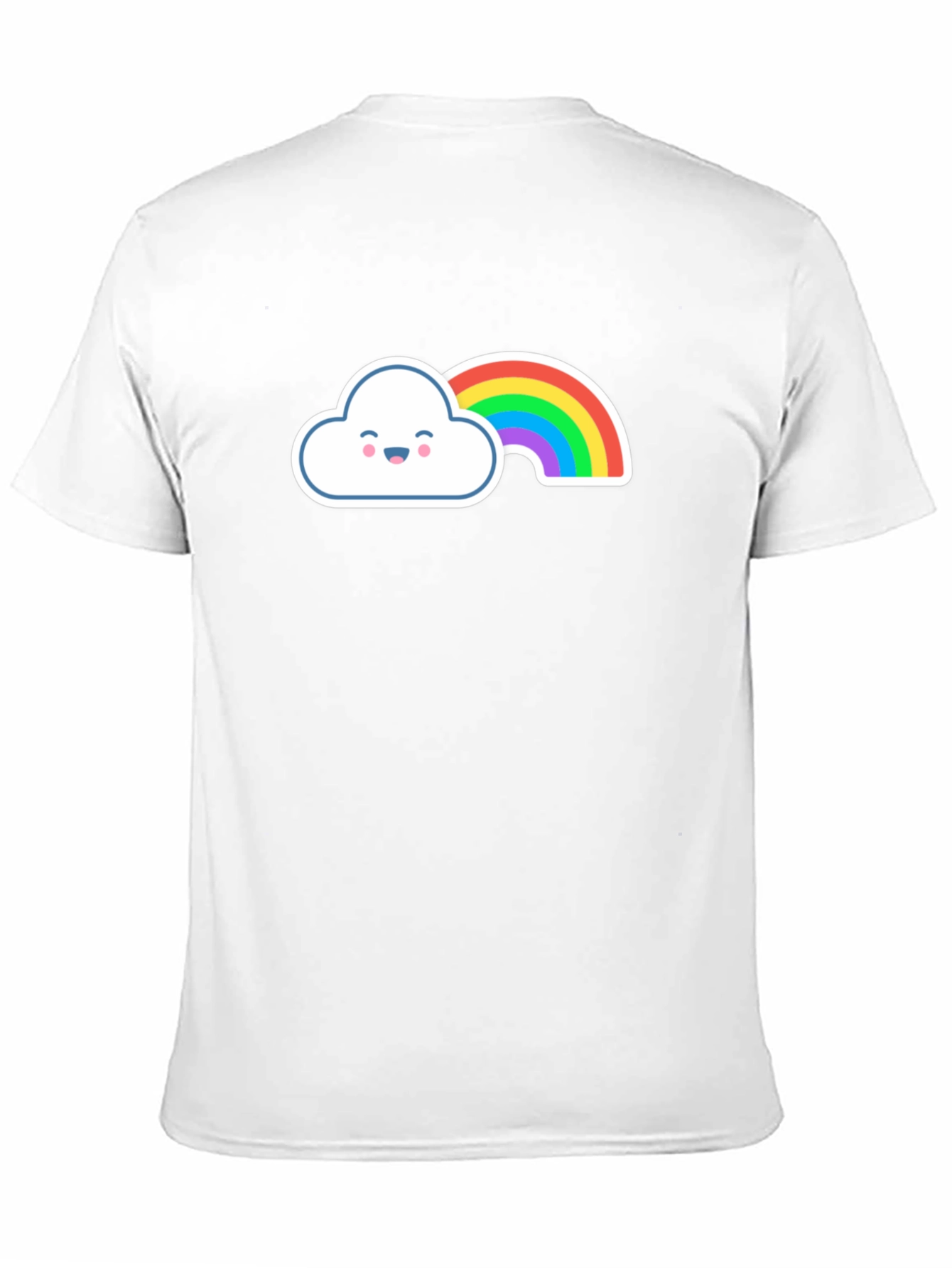 Cute Rainbow Cloud Graphic Tee - Soft Cotton Blend