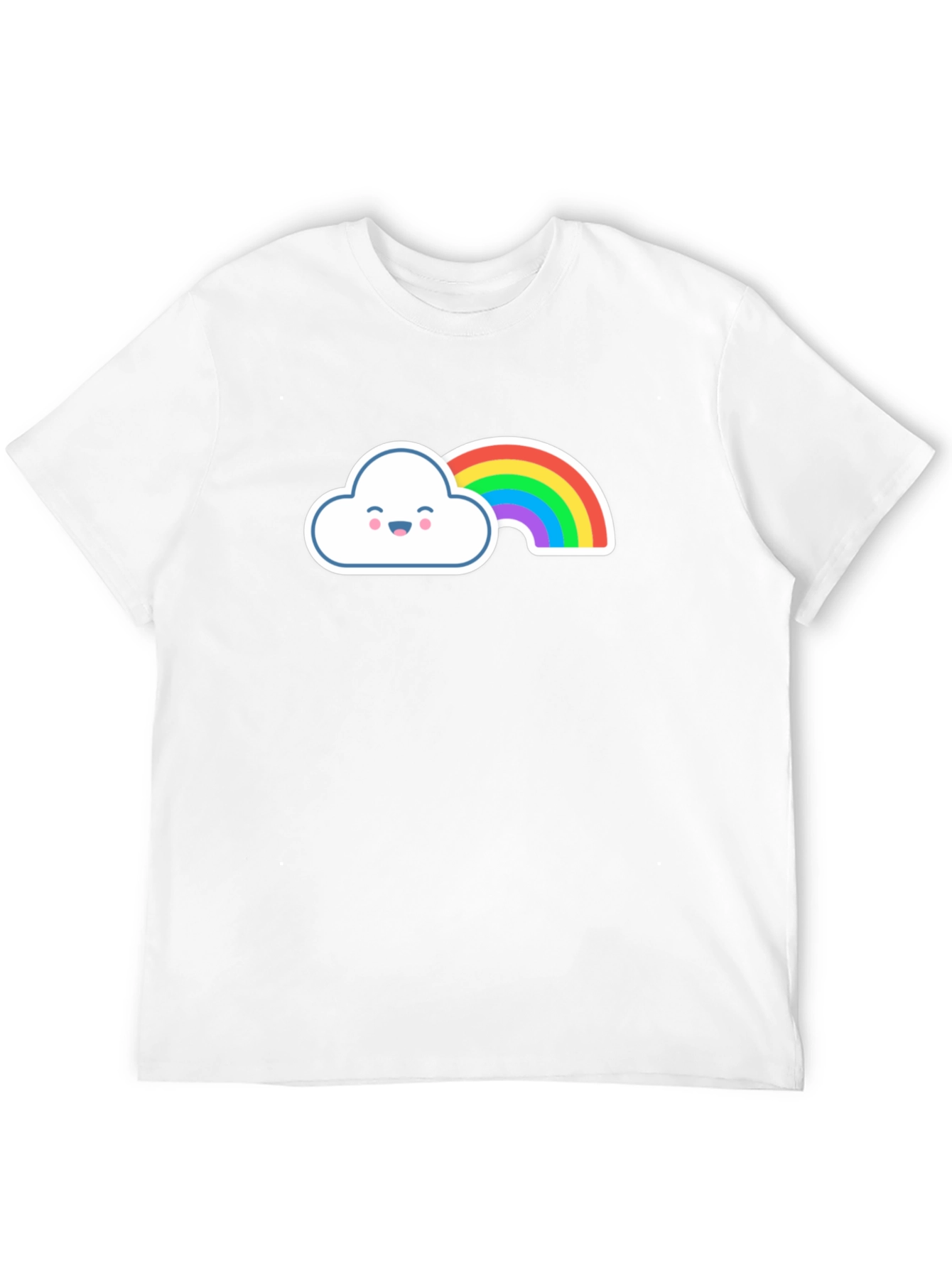 Cute Rainbow Cloud Graphic Tee - Soft Cotton Blend