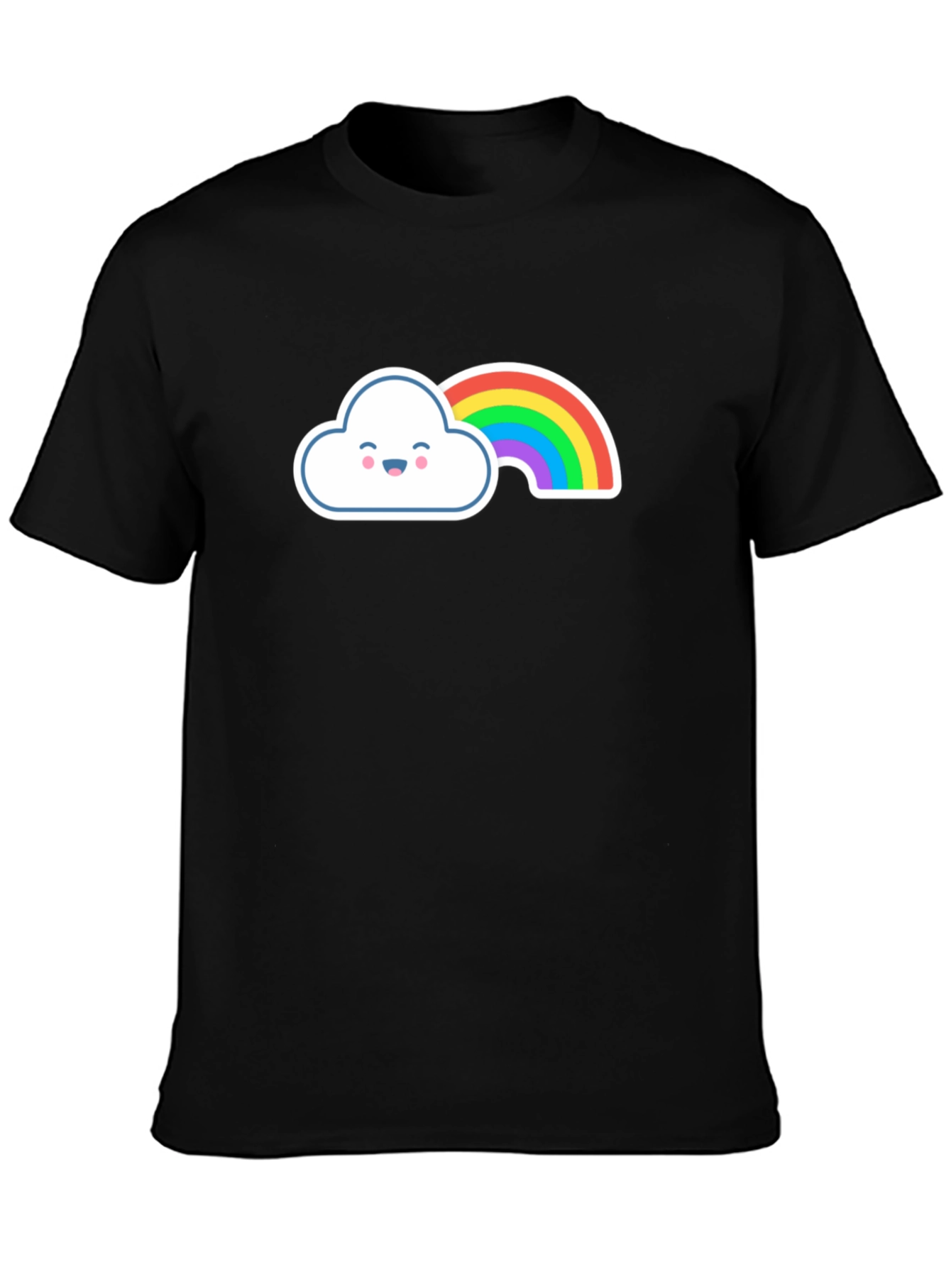 Cute Rainbow Cloud Graphic Tee - Soft Cotton Blend