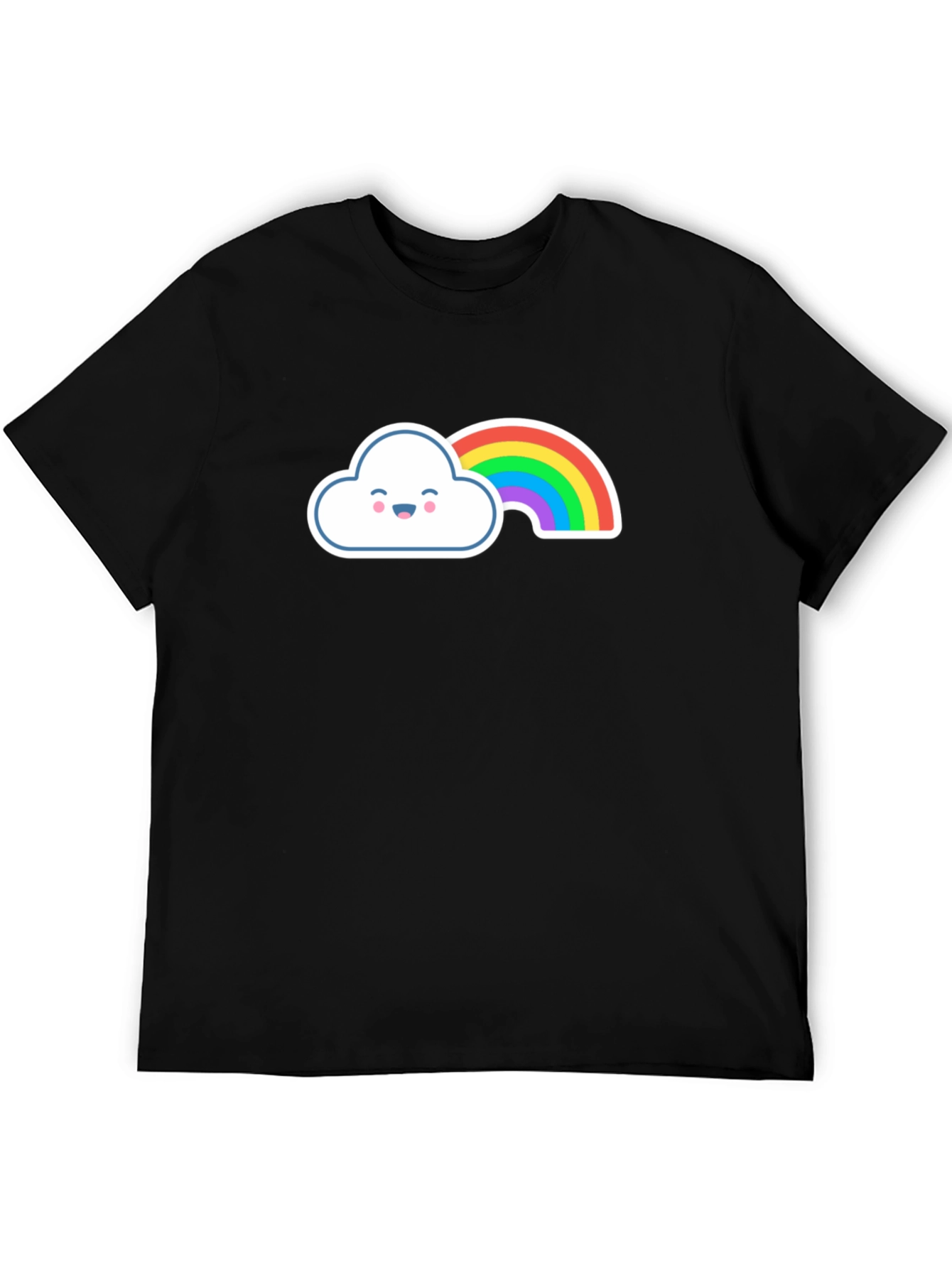 Cute Rainbow Cloud Graphic Tee - Soft Cotton Blend