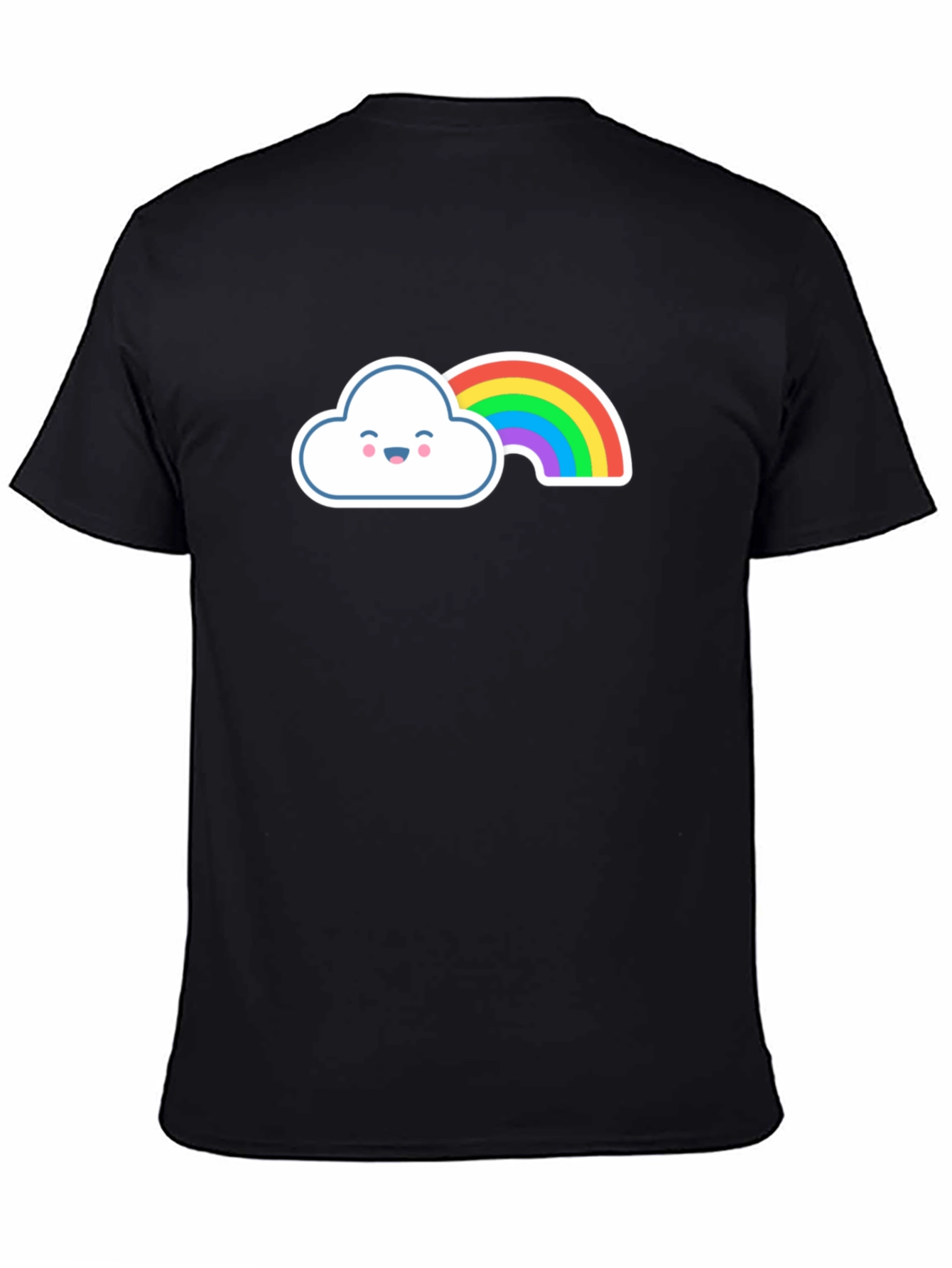 Cute Rainbow Cloud Graphic Tee - Soft Cotton Blend