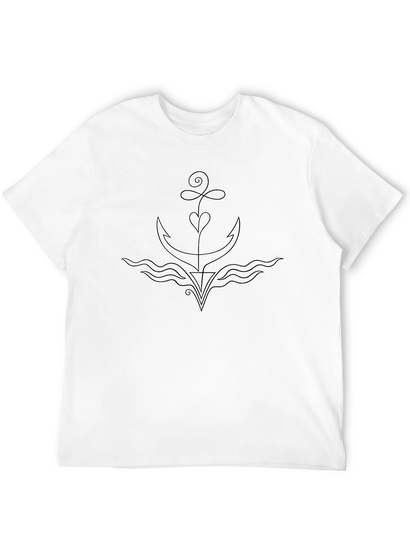 Minimalist Anchor Graphic Tee - Black