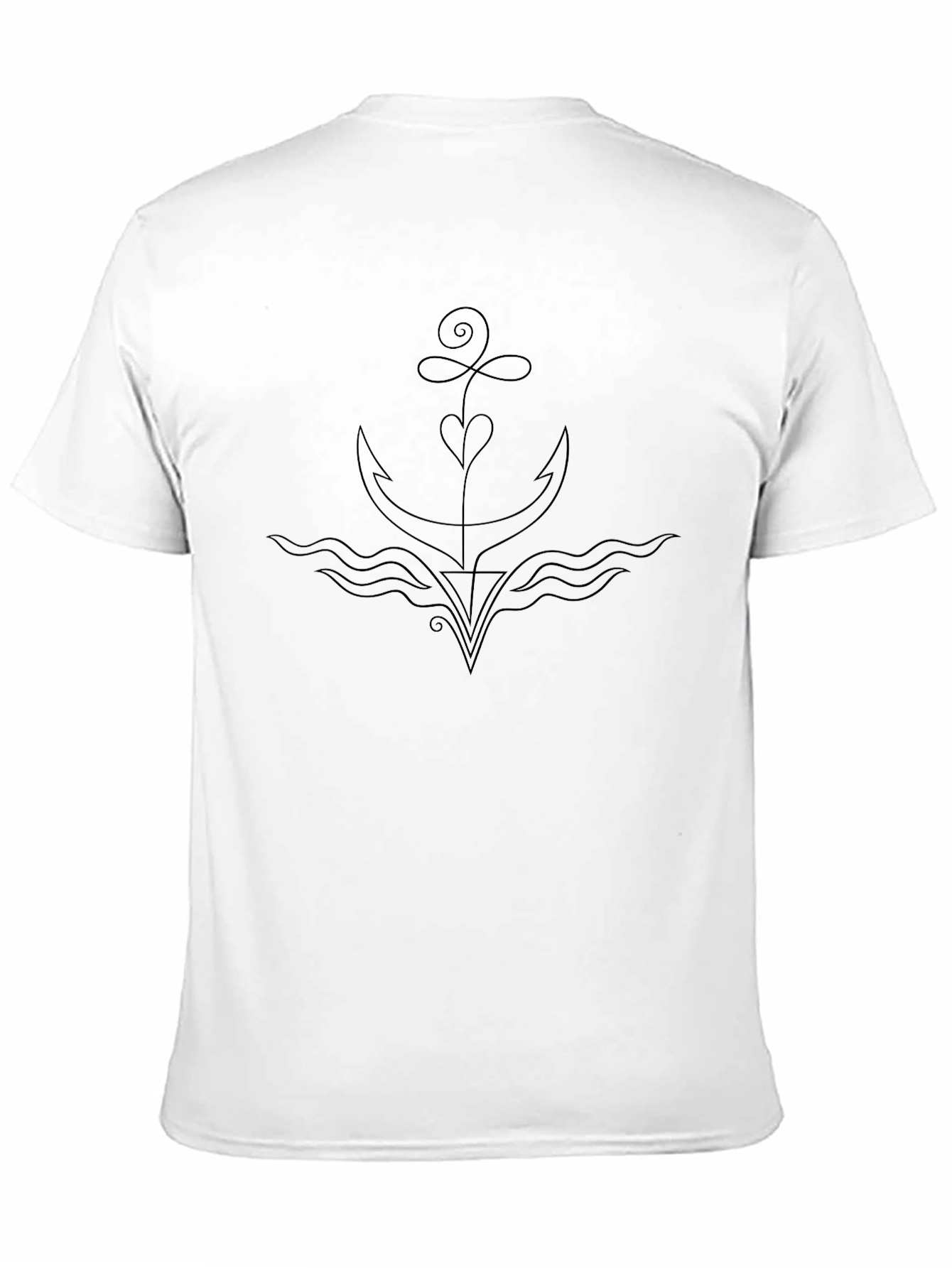 Minimalist Anchor Graphic Tee - Black
