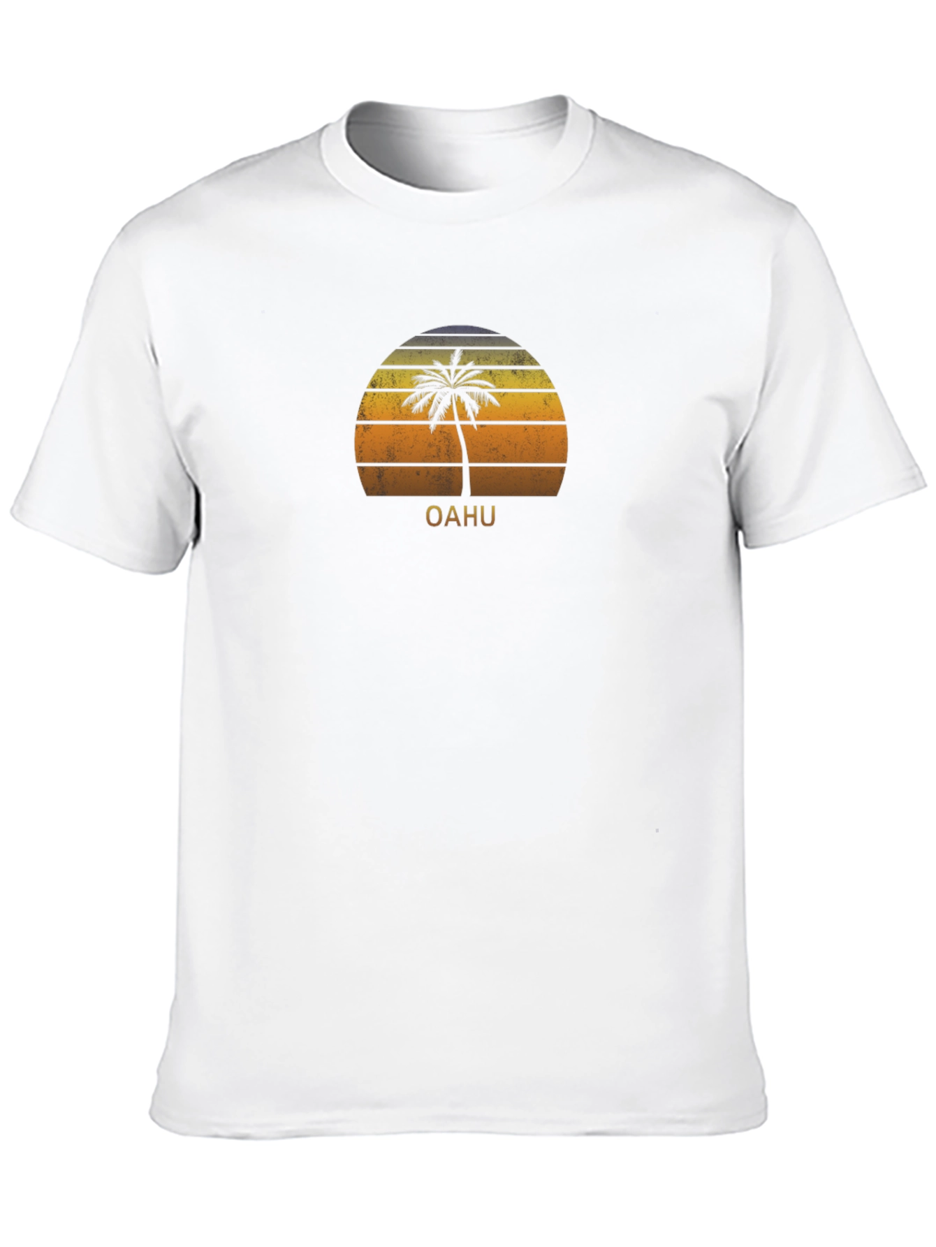 Oahu Palm Tree Sunset Graphic Tee - Island Vibes