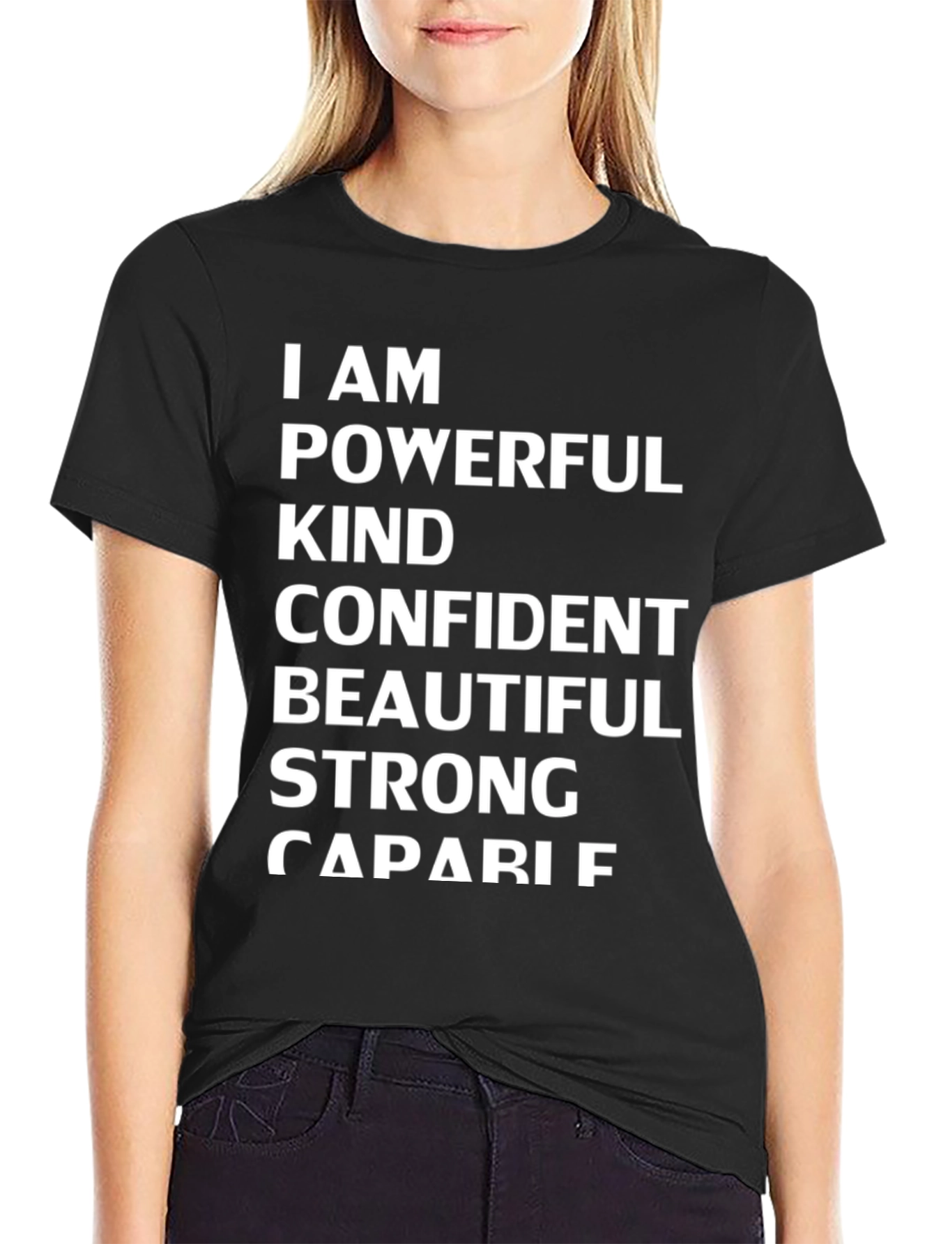 Empowering Affirmations Black Graphic Tee