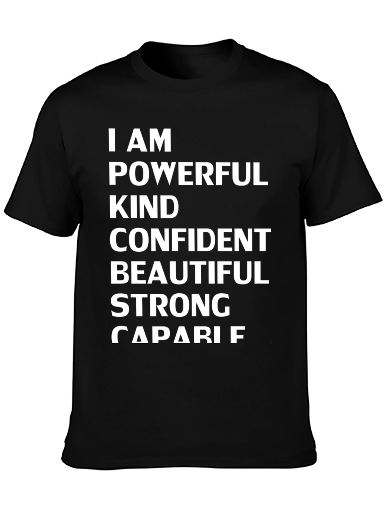 Empowering Affirmations Black Graphic Tee