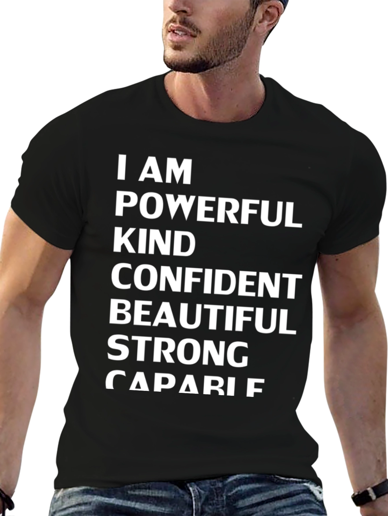 Empowering Affirmations Black Graphic Tee
