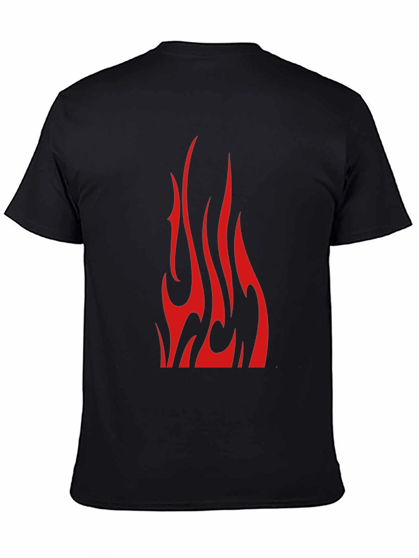 Red Flame Graphic Black T-Shirt
