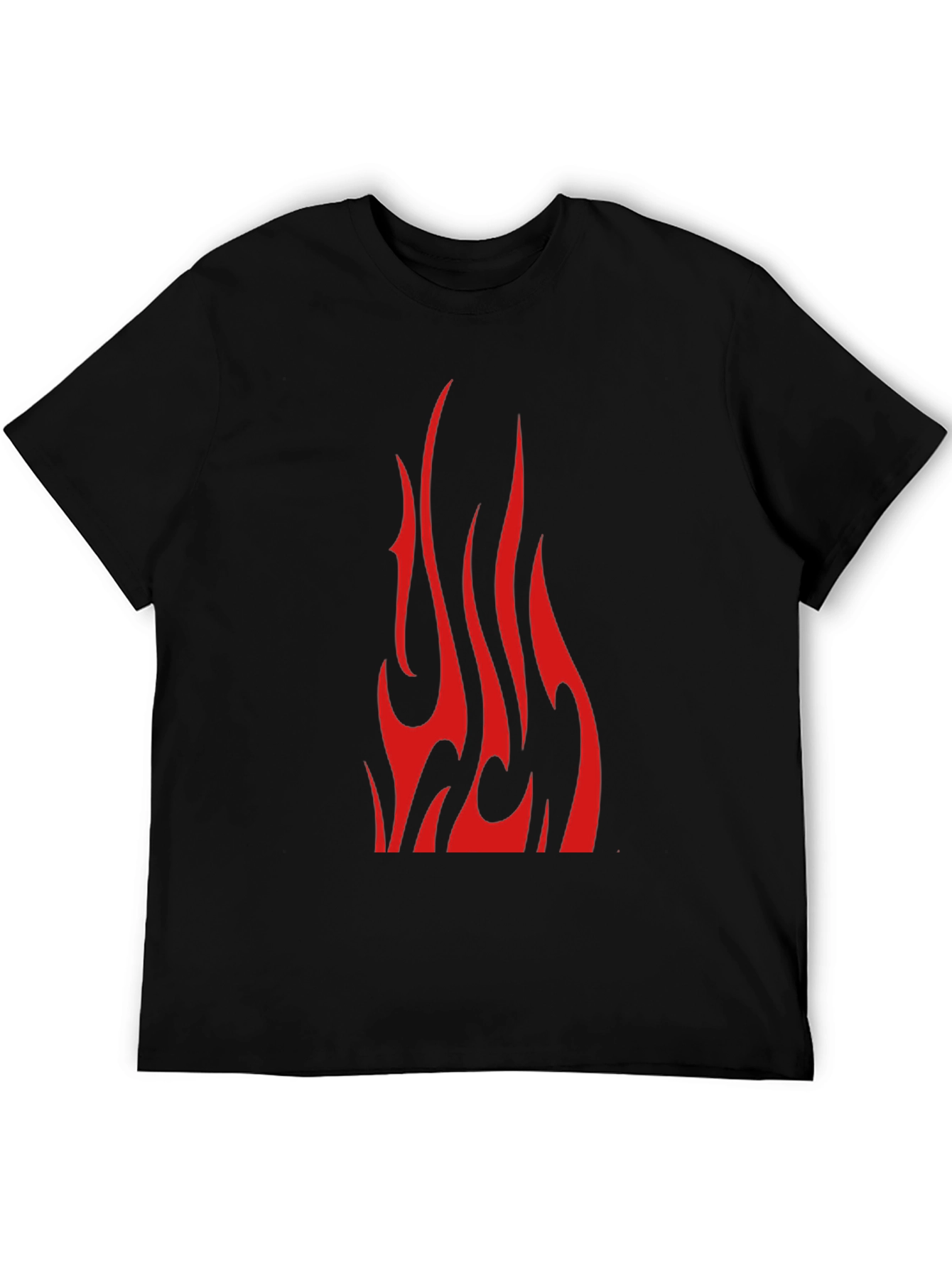 Red Flame Graphic Black T-Shirt
