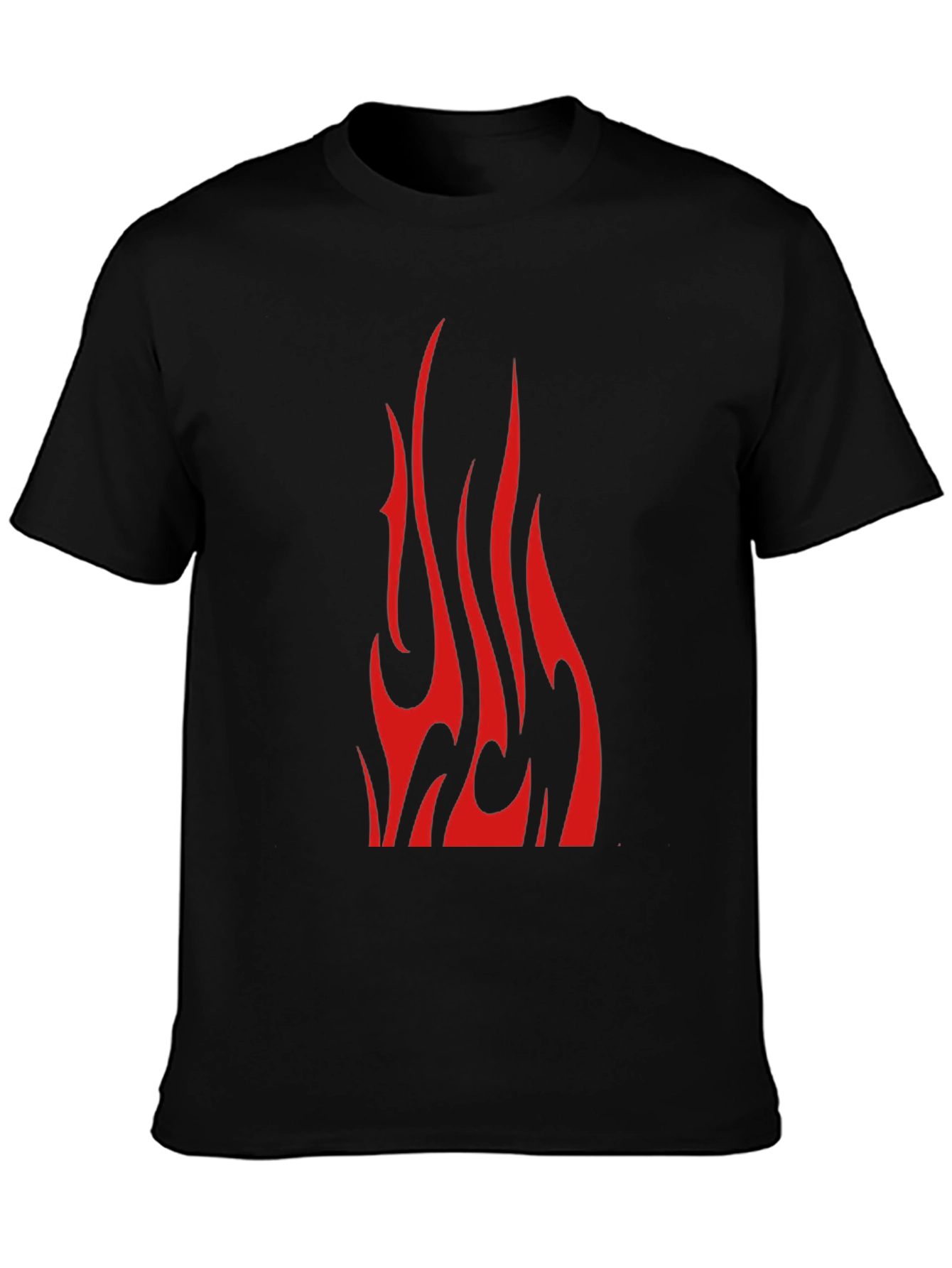 Red Flame Graphic Black T-Shirt