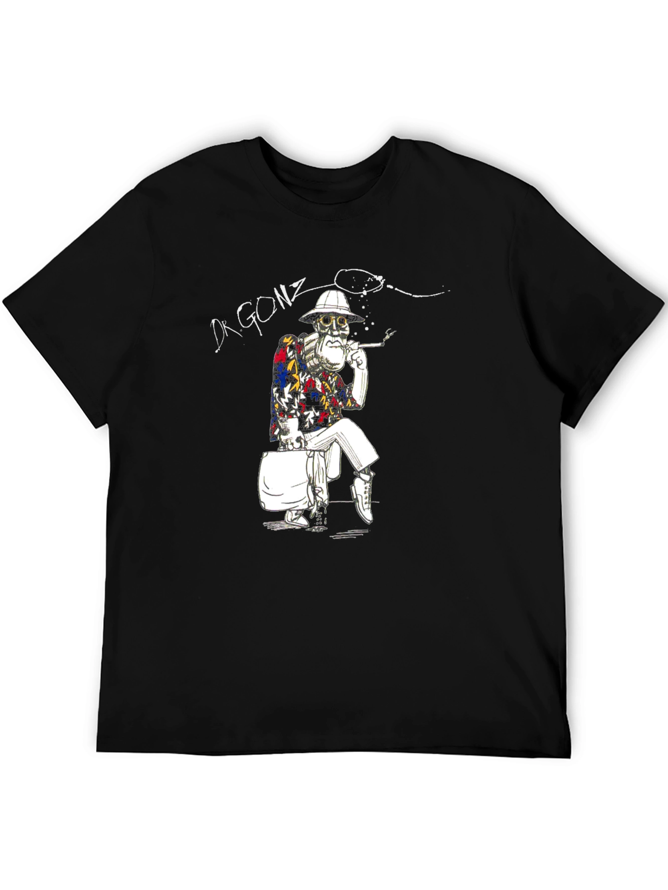 Dr. Gonzo Smoking Black T-Shirt