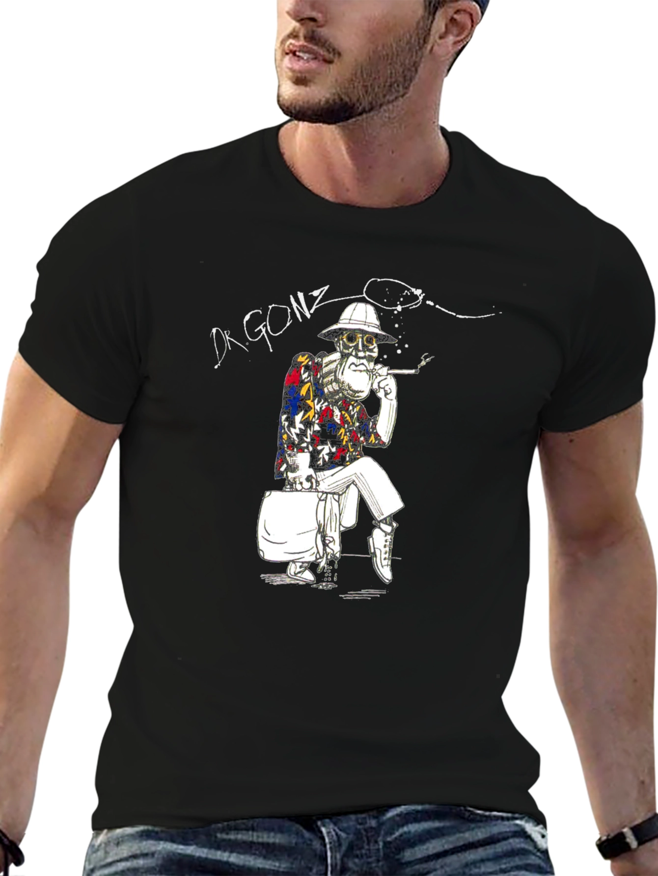 Dr. Gonzo Smoking Black T-Shirt