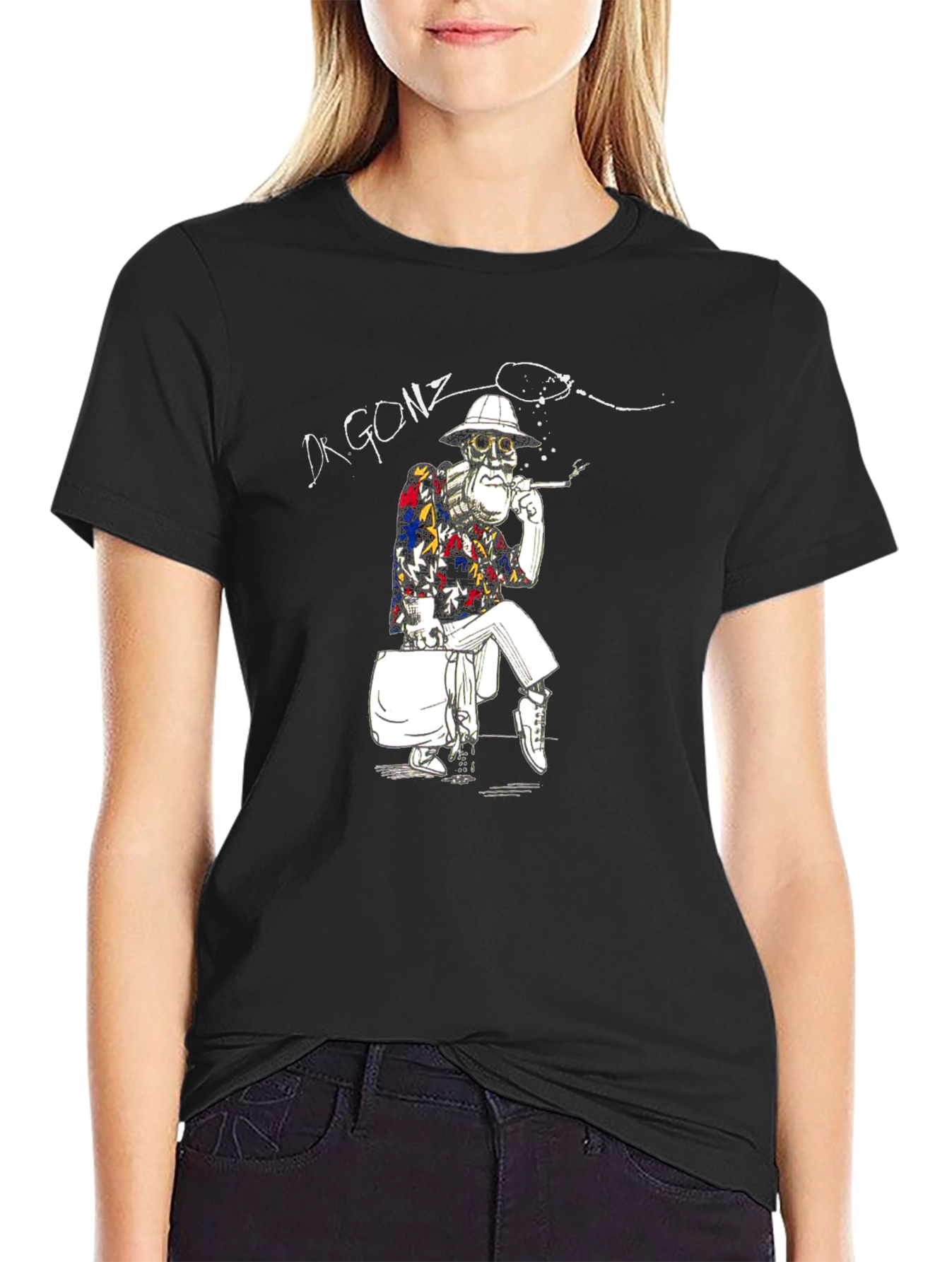 Dr. Gonzo Smoking Black T-Shirt