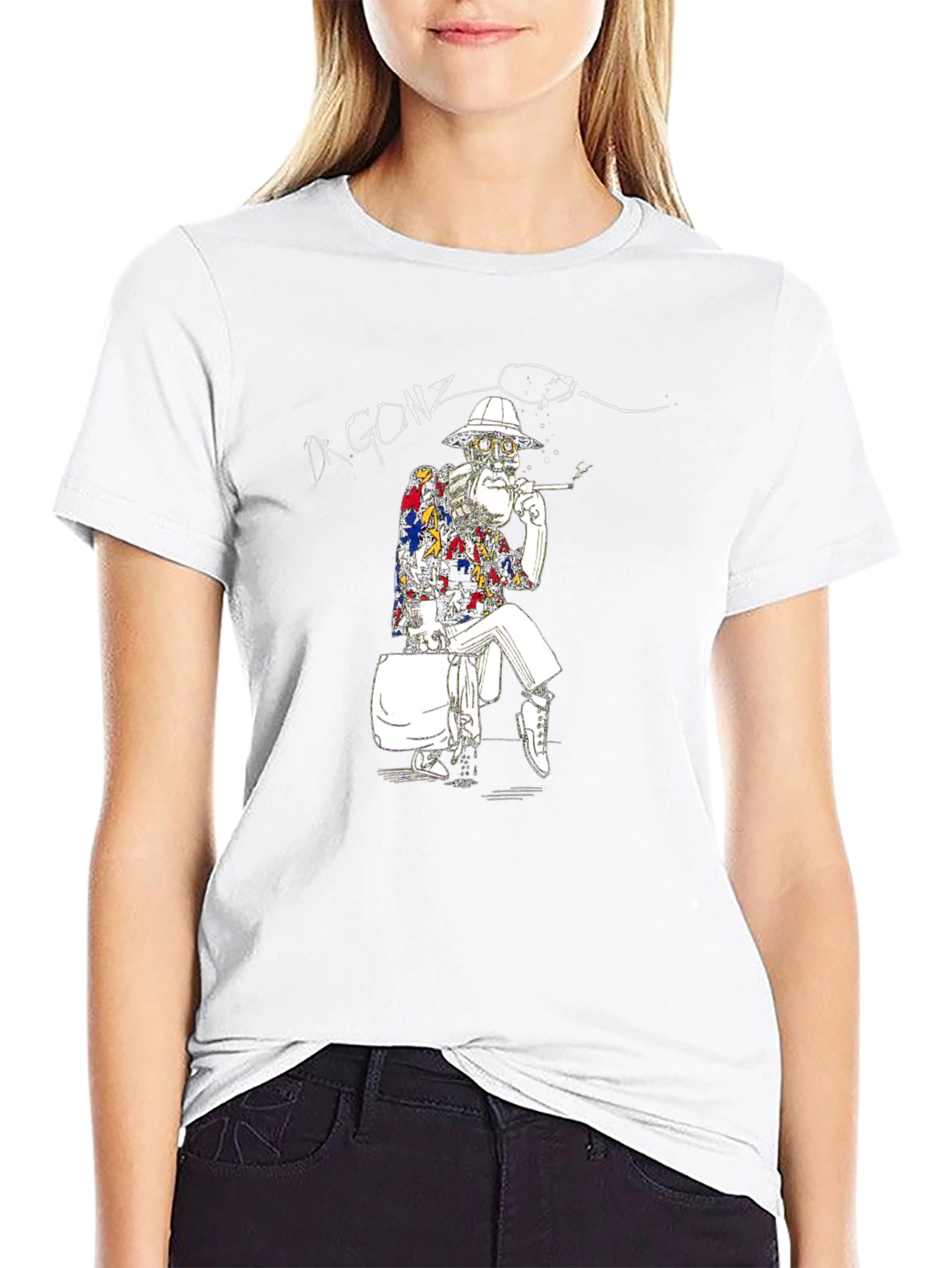 Dr. Gonzo Smoking Black T-Shirt