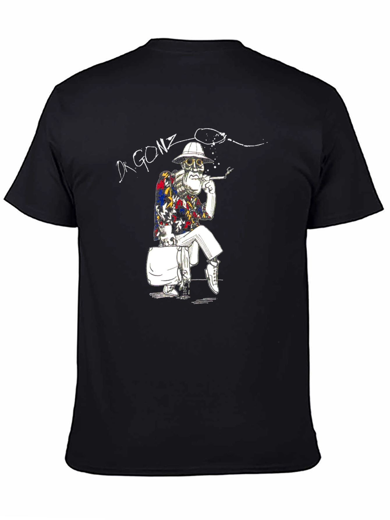 Dr. Gonzo Smoking Black T-Shirt