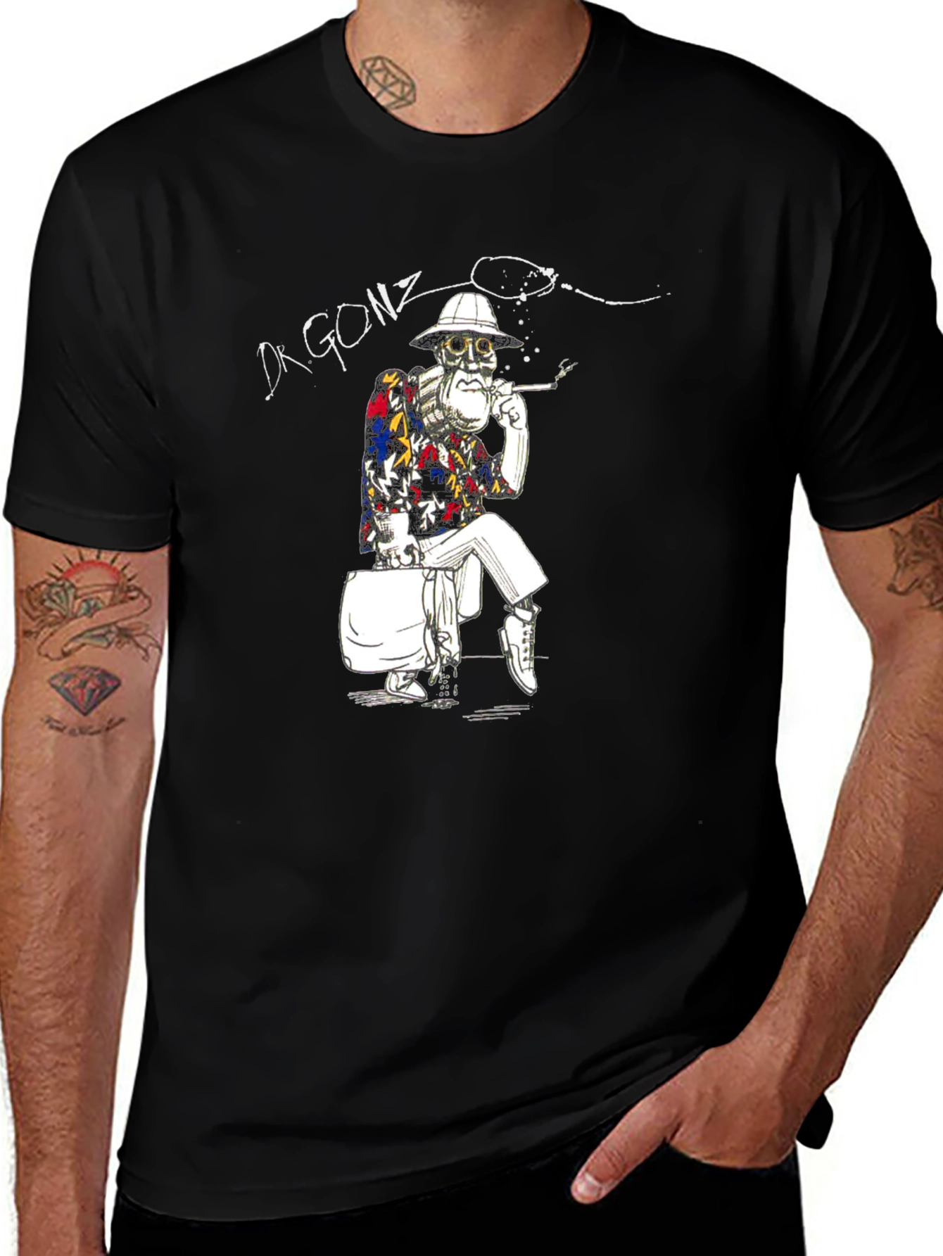 Dr. Gonzo Smoking Black T-Shirt