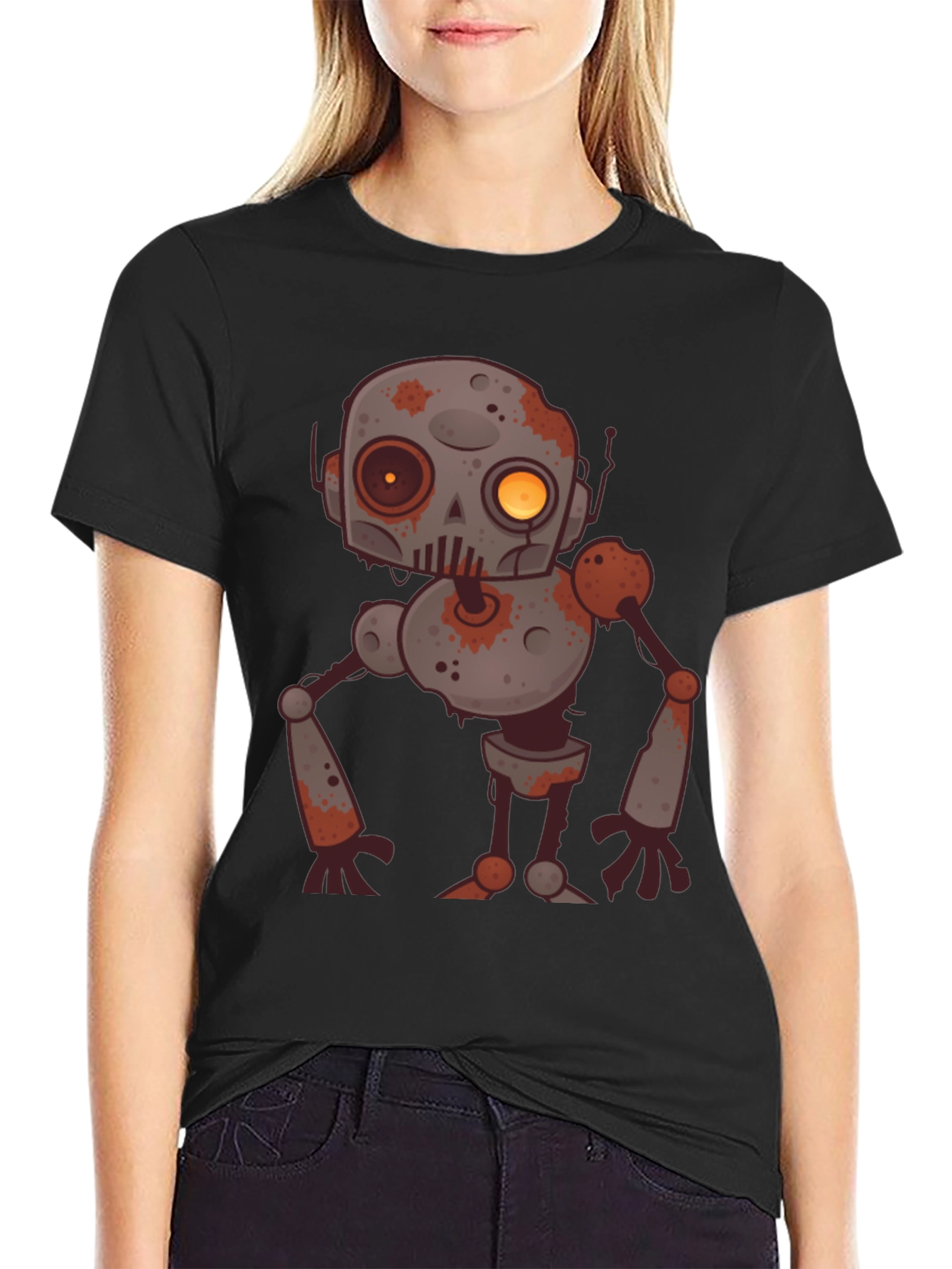 Zombie Robot Graphic Tee - Black
