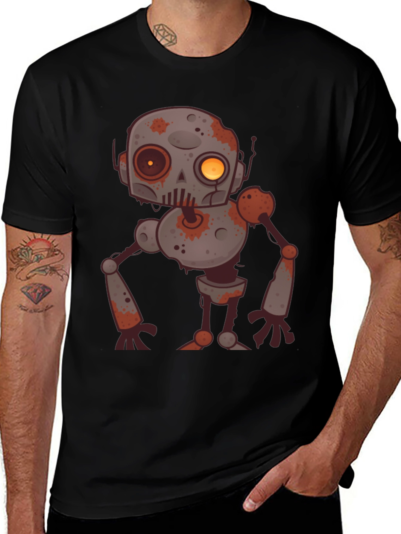 Zombie Robot Graphic Tee - Black