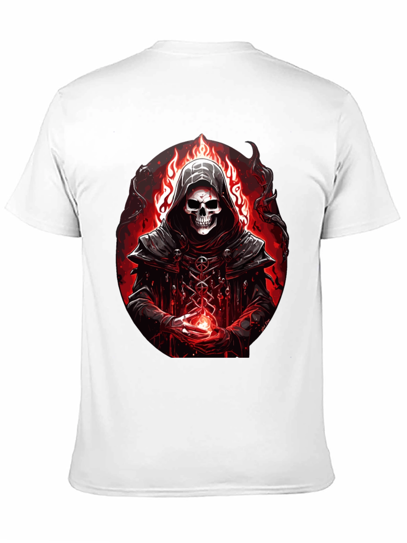 Grim Reaper Graphic Tee - Dark Fantasy T-Shirt