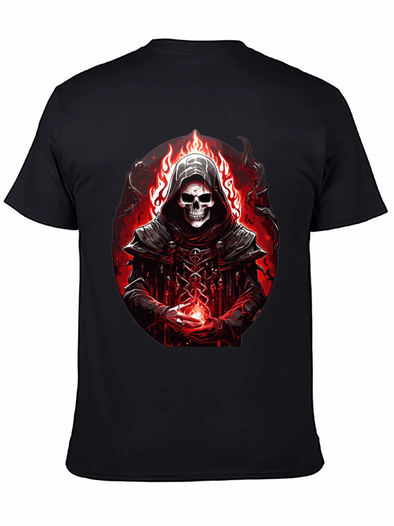 Grim Reaper Graphic Tee - Dark Fantasy T-Shirt