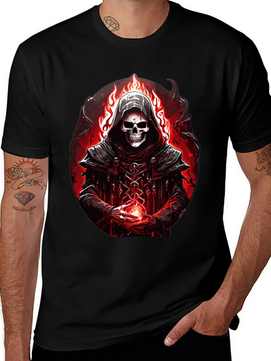 Grim Reaper Graphic Tee - Dark Fantasy T-Shirt