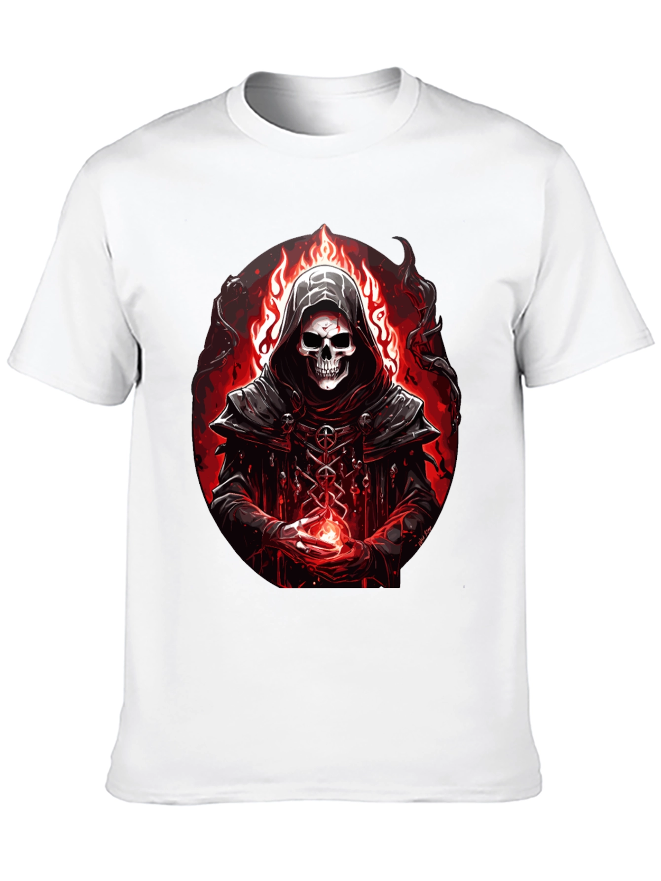 Grim Reaper Graphic Tee - Dark Fantasy T-Shirt